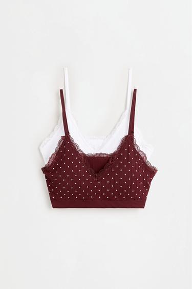Lace bra tops (Pack of 2) — BURGUNDY 6