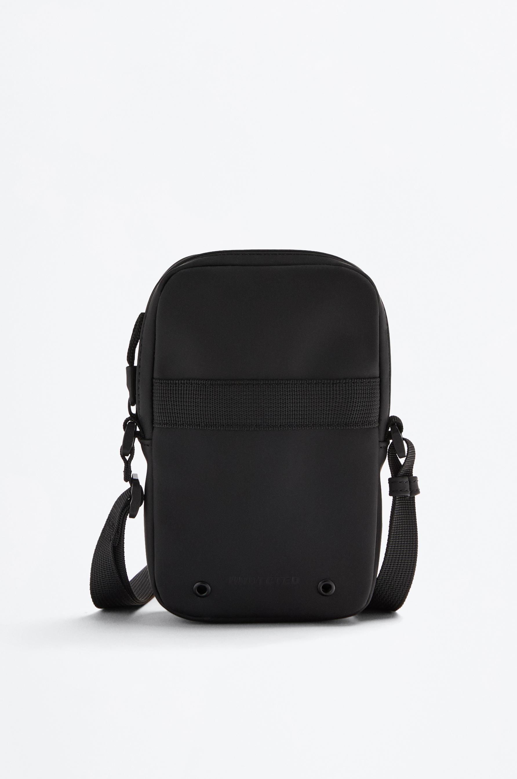 Rubberized crossbody bag — BLACK