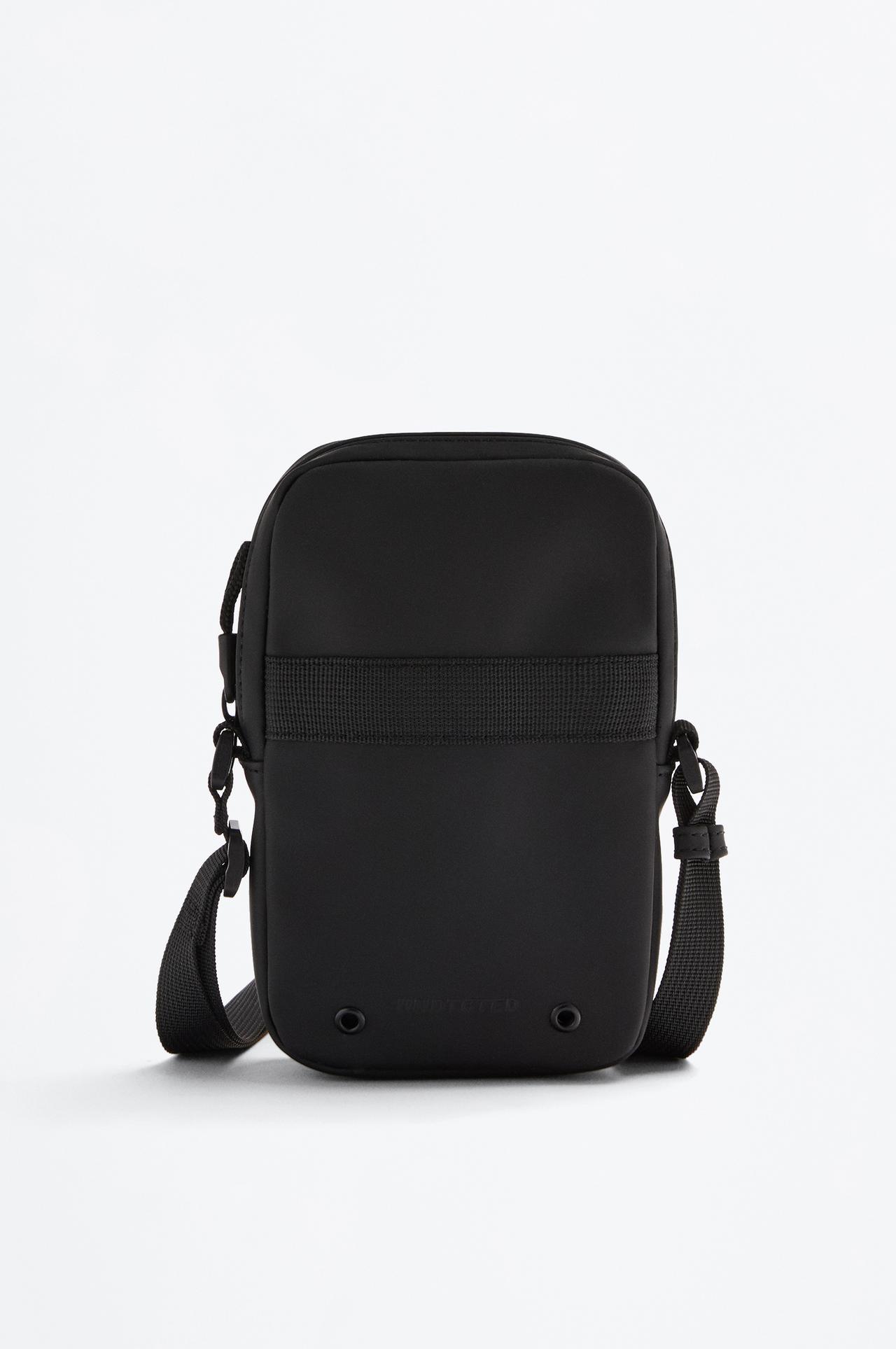 Rubberized crossbody bag — BLACK