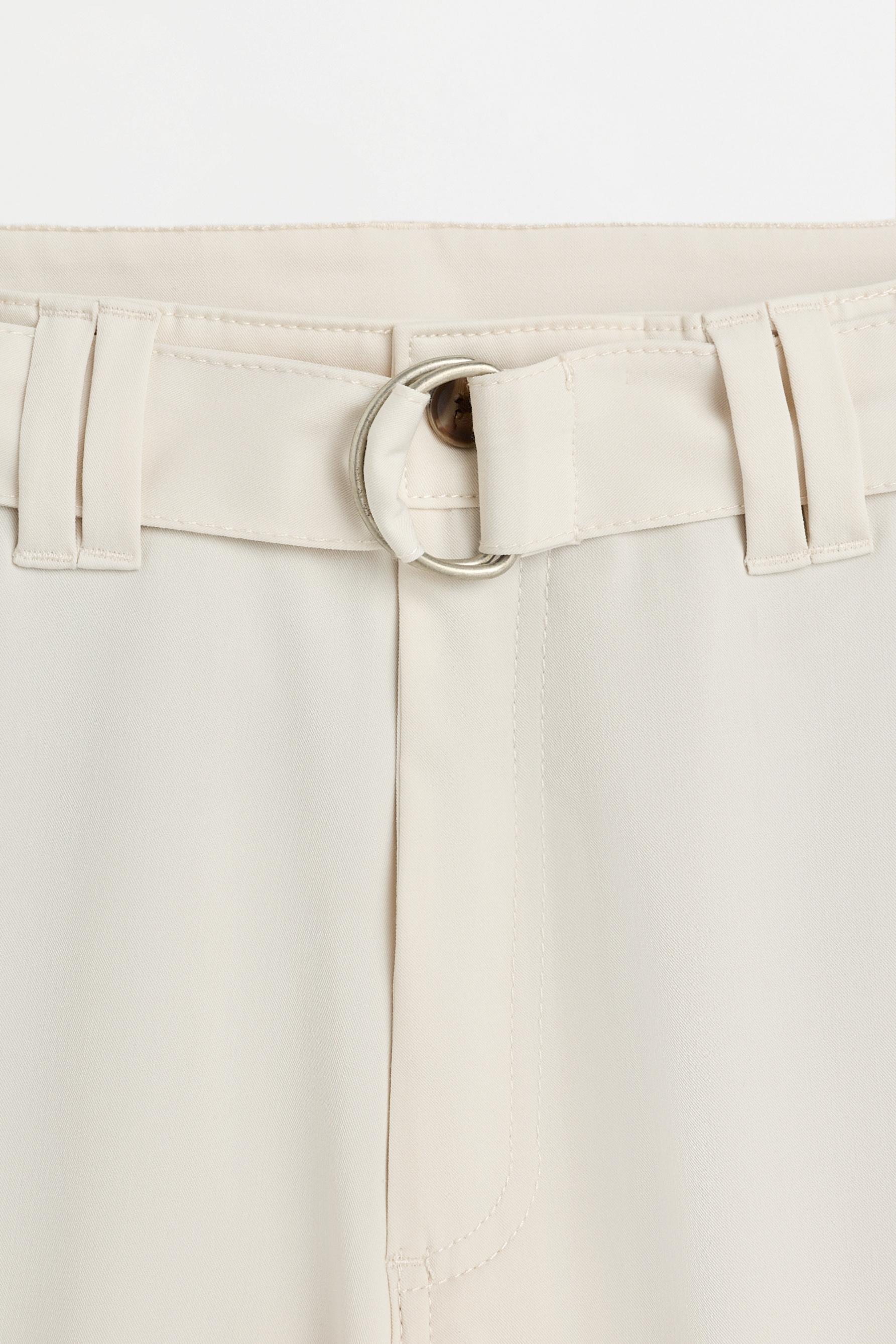 Relaxed fit chino trousers with belt — OFF WHITE