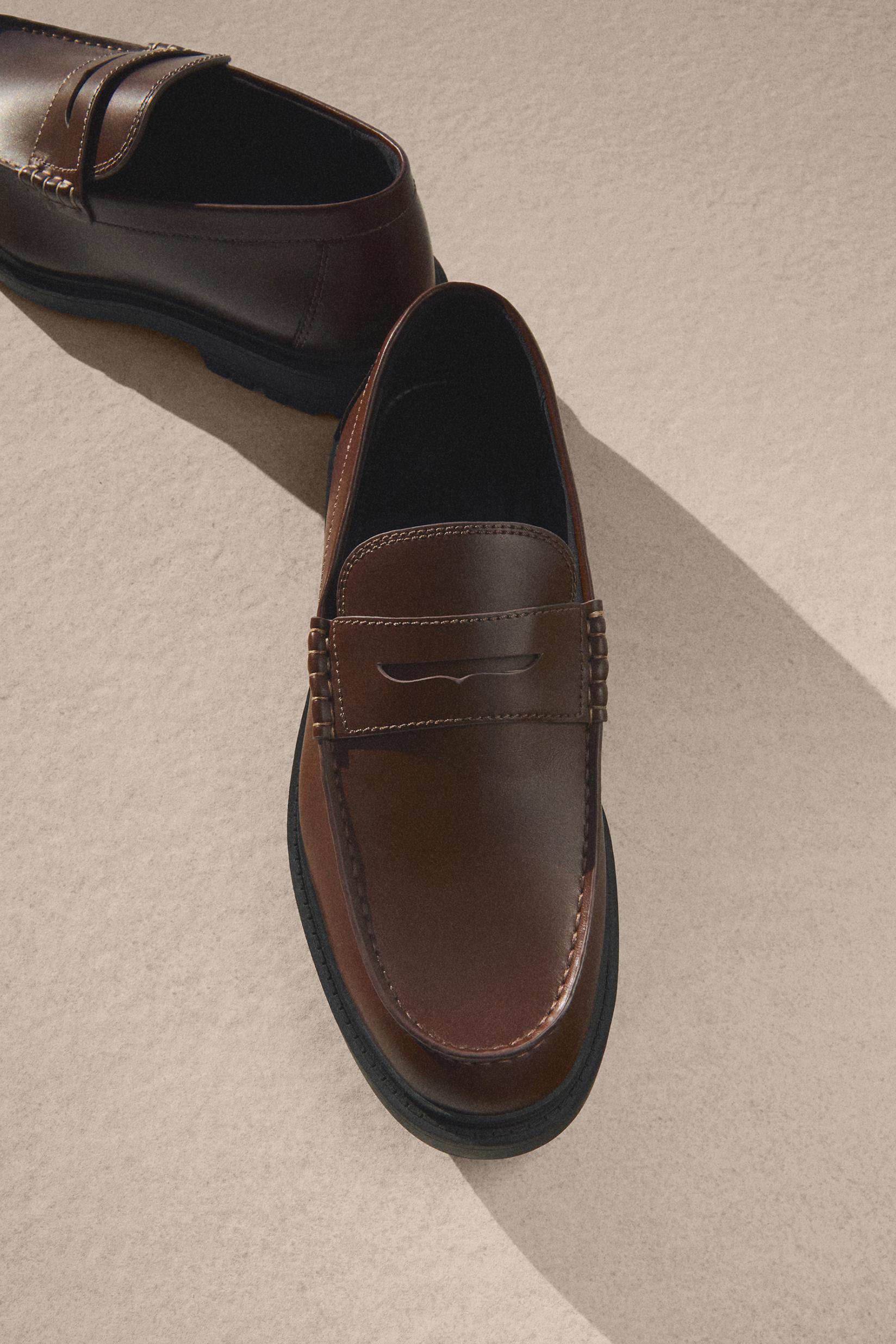 Tailored Penny Loafers — BROWN