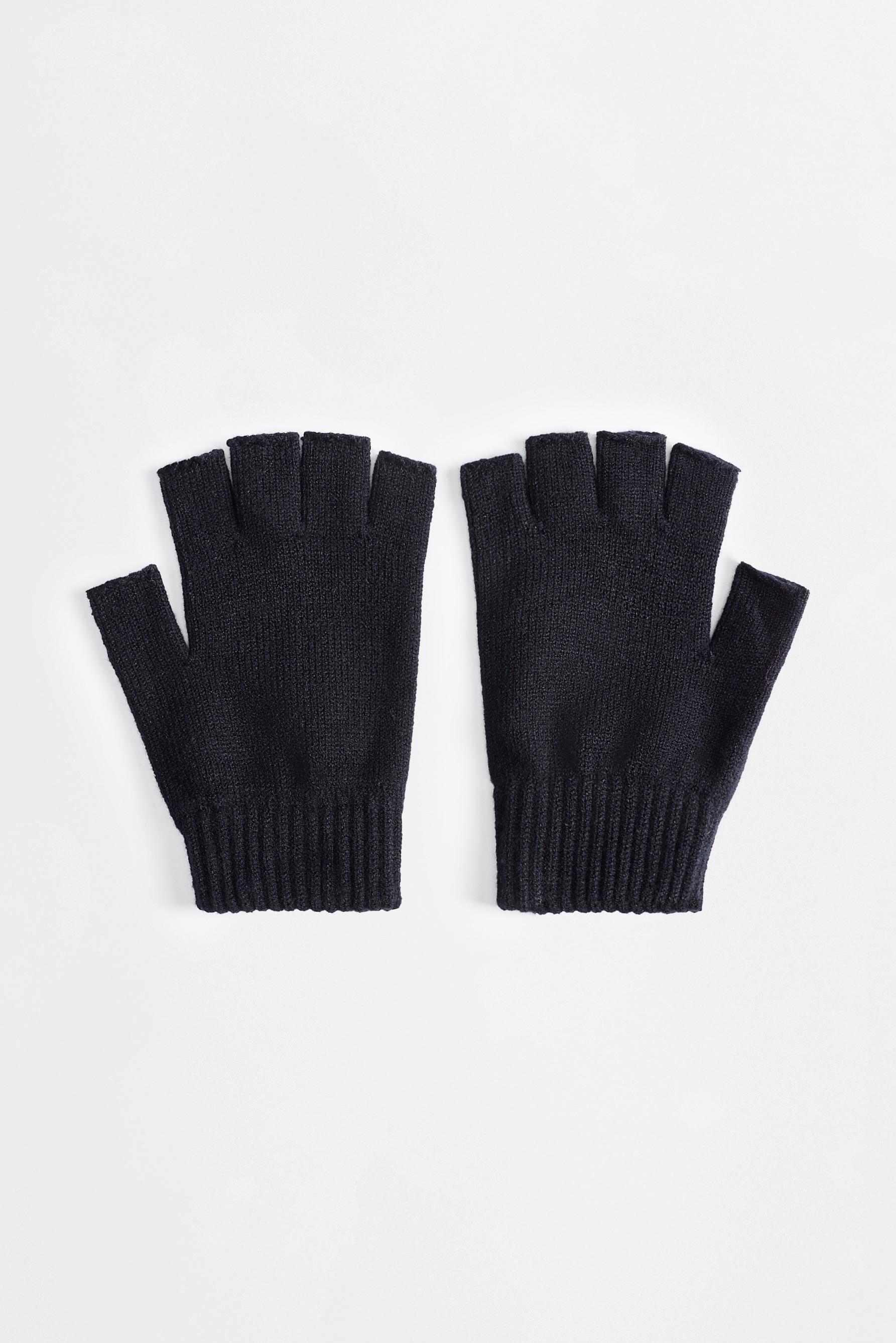 Knit mittens — BLACK