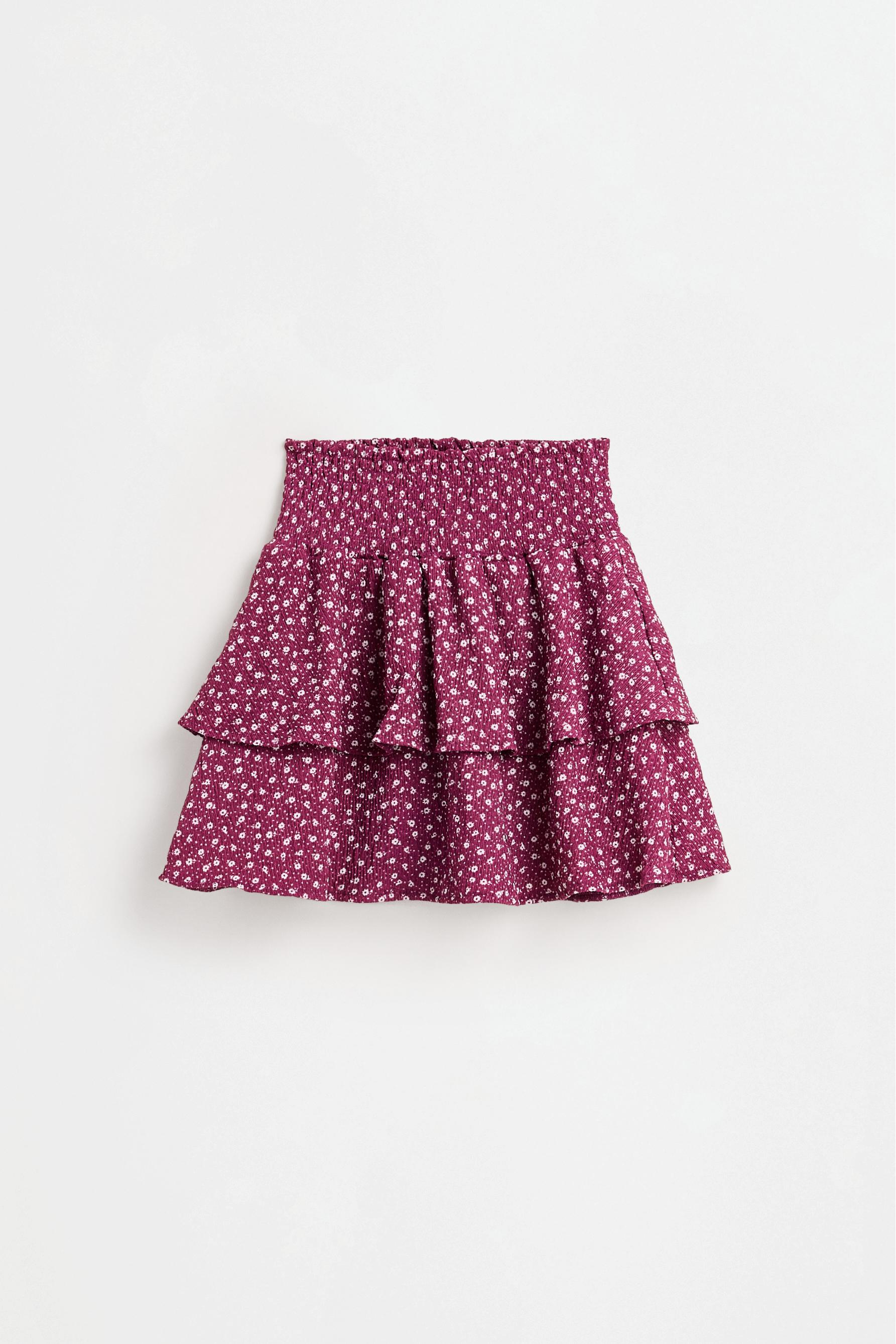 Ruffled crepe skirt — PURPLE