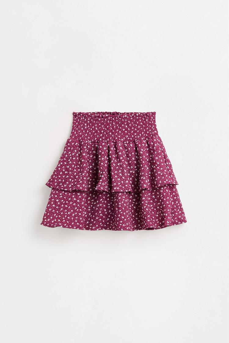Ruffled crepe skirt — PURPLE