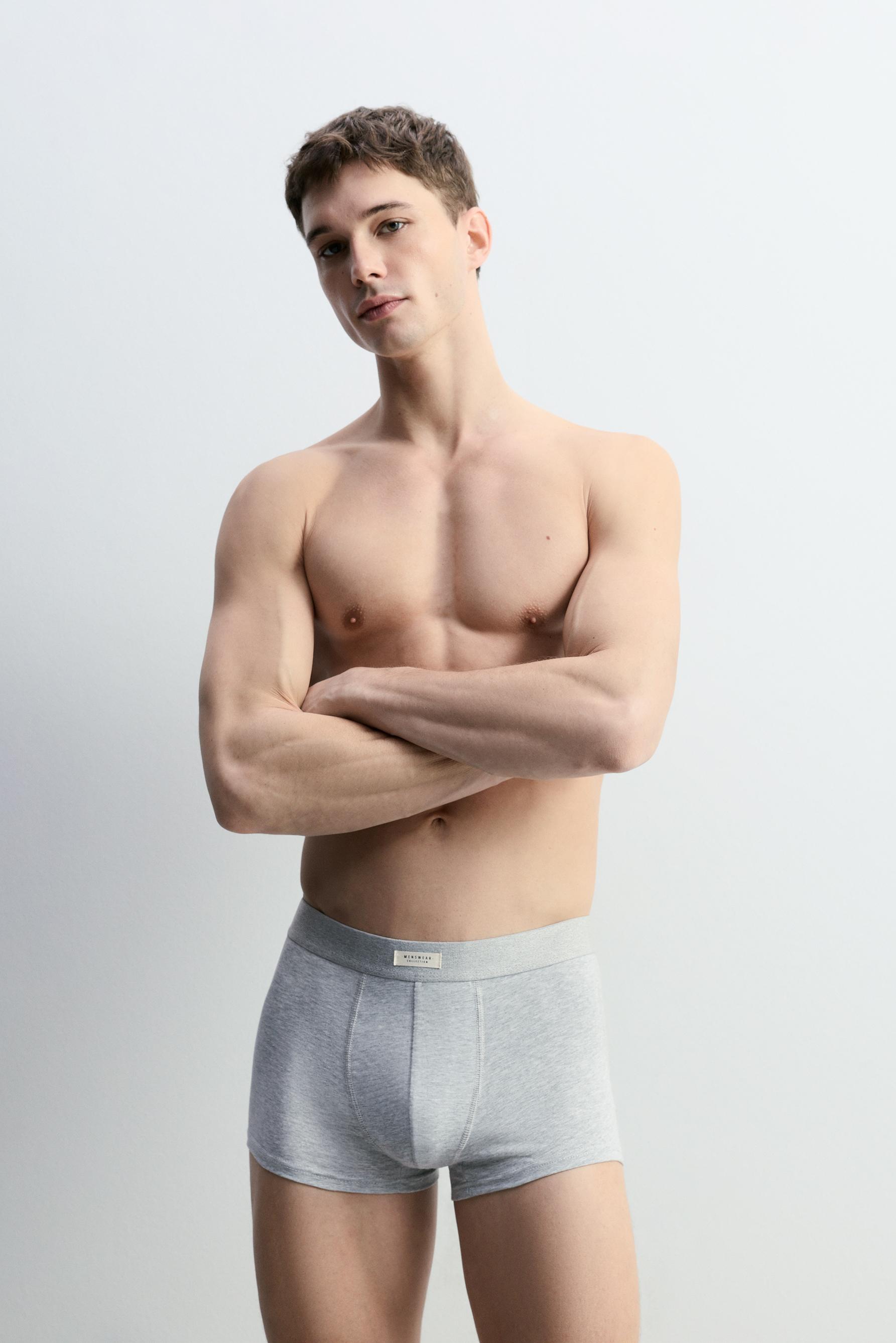 Pack of 7 plain boxers — GREY MARL