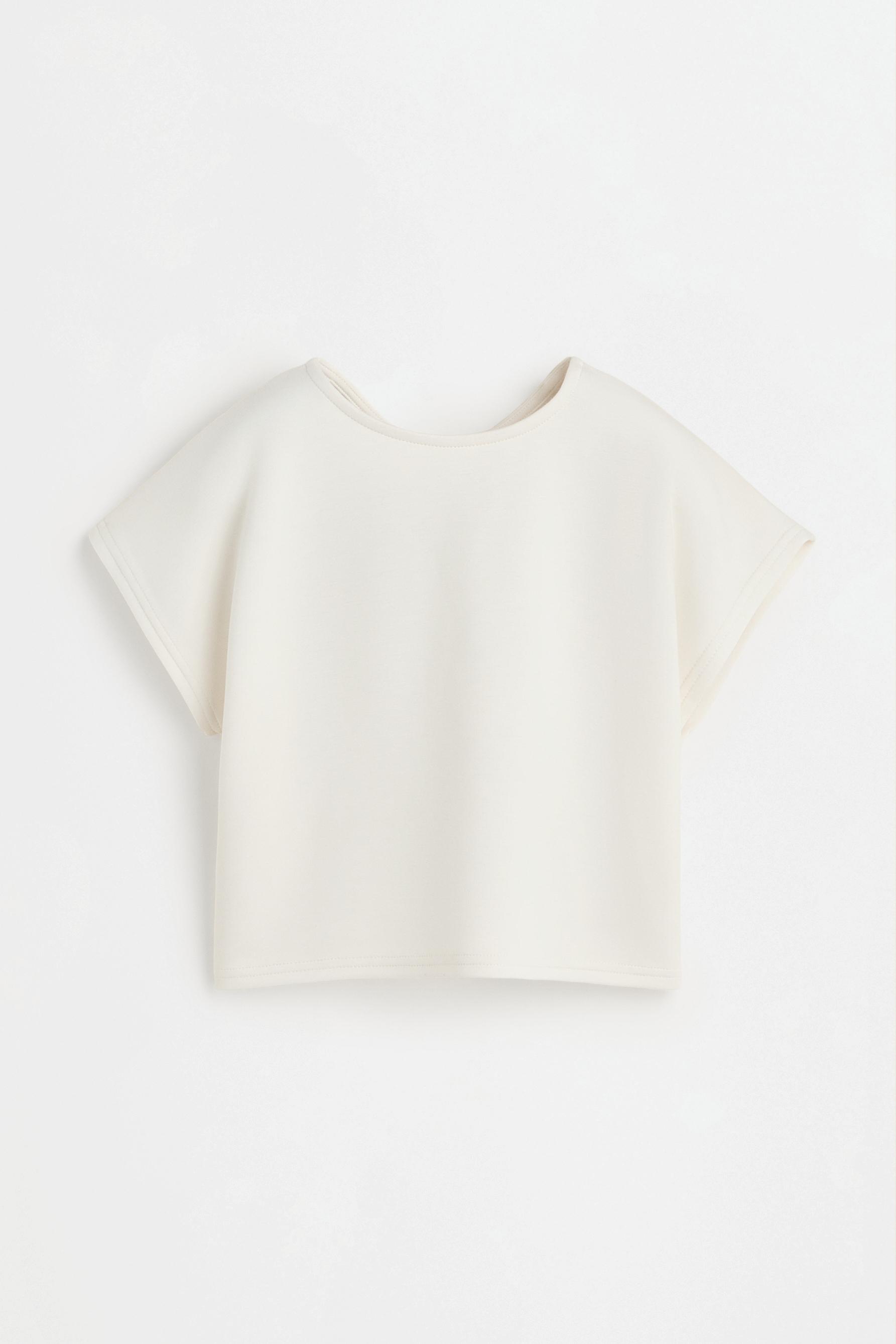 Flowing cross-back T-shirt — IVORY