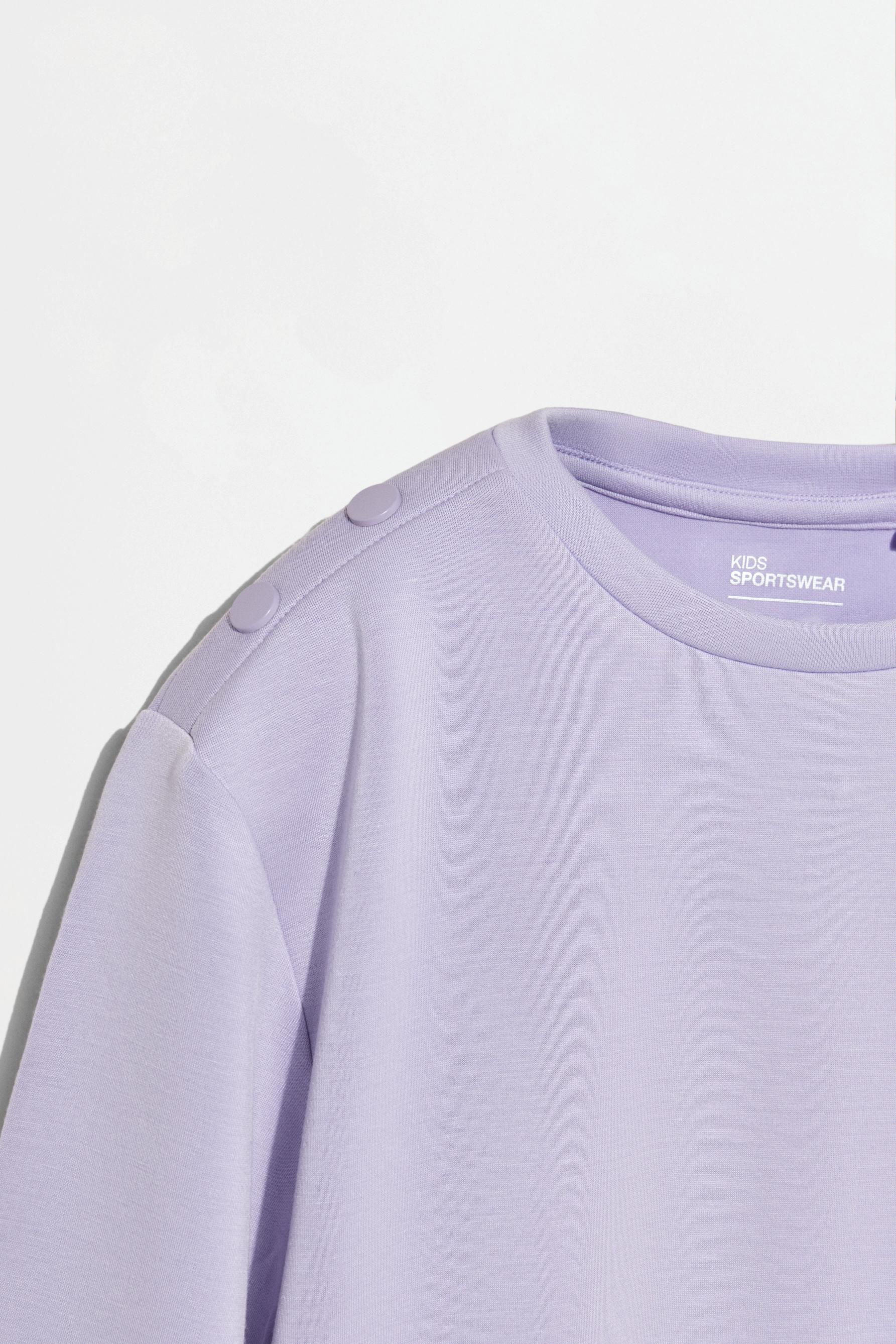 Viscose sweatshirt with buttons — DARK MULBERRY