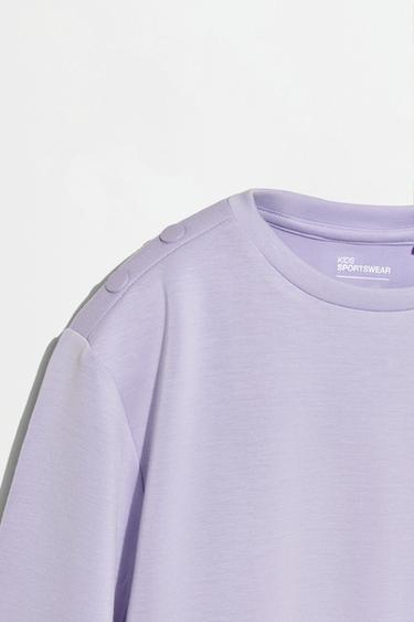 Viscose sweatshirt with buttons — DARK MULBERRY 3