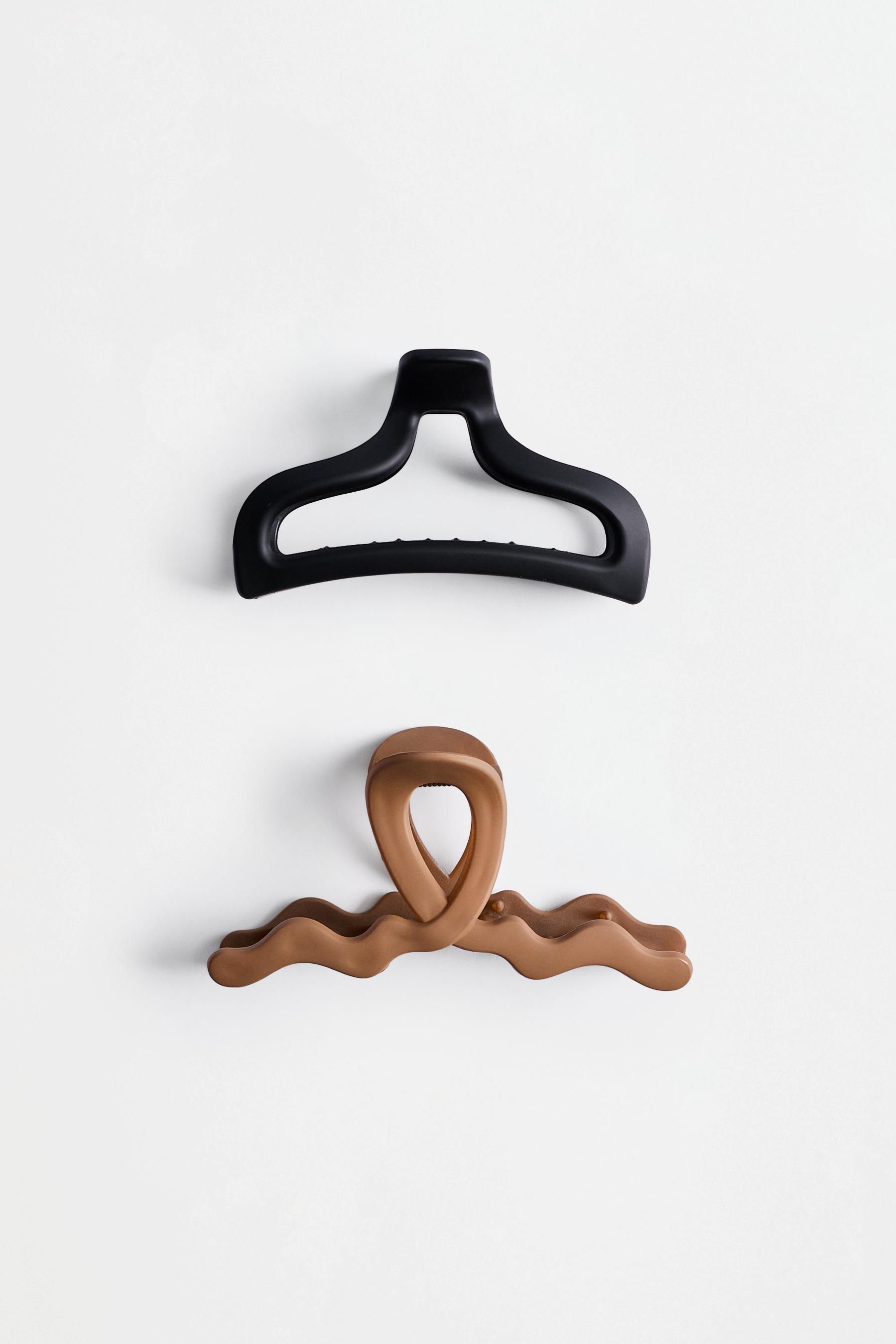 Large hair clips (2-pack) — BLACK MARL