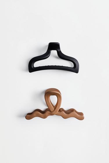 Large hair clips (2-pack) — BLACK MARL 2