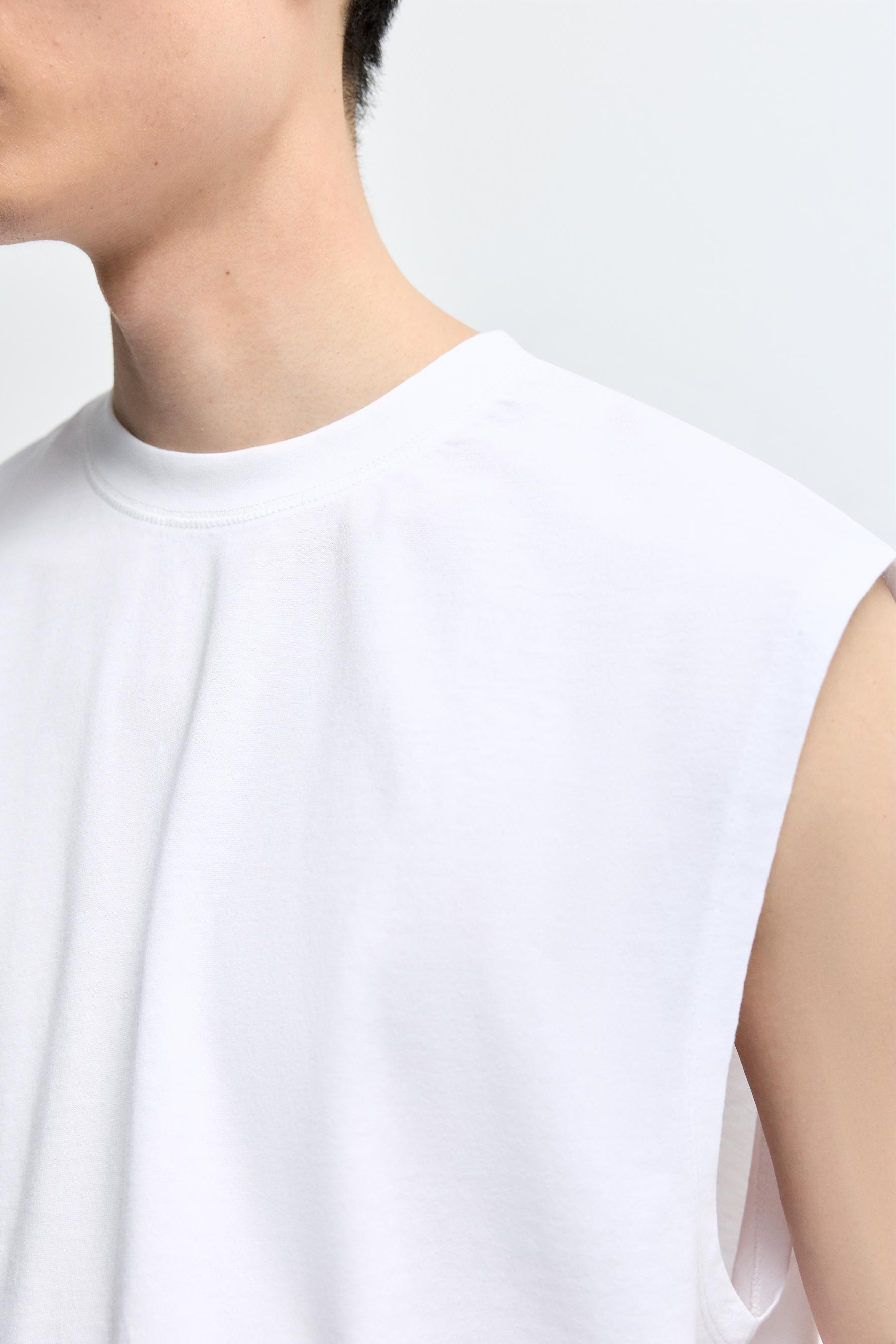 Faded-effect sleeveless T-shirt — OFF WHITE
