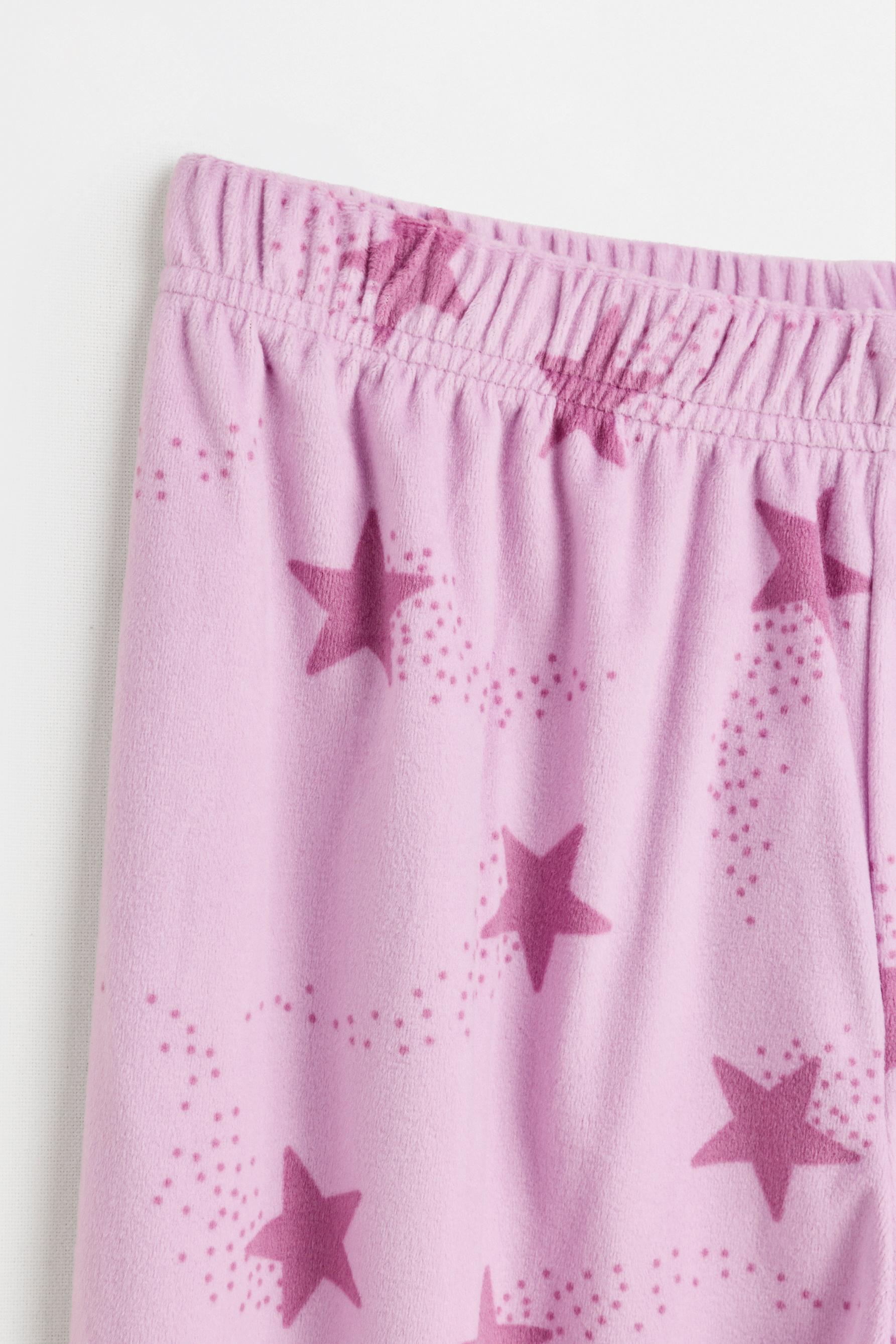 Velvet-feel star pyjamas — LILAC PINK