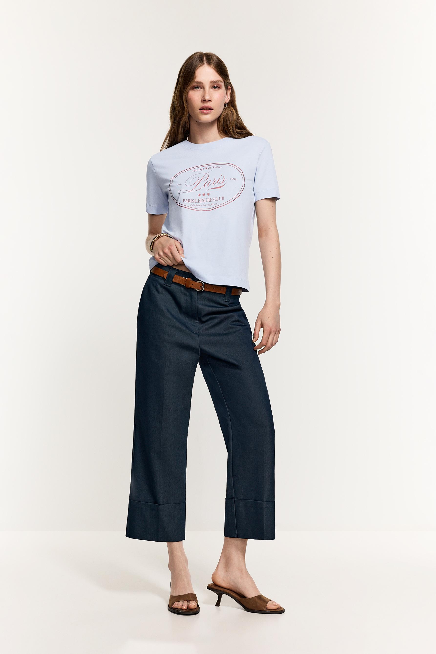 Printed T-shirt — SKY BLUE