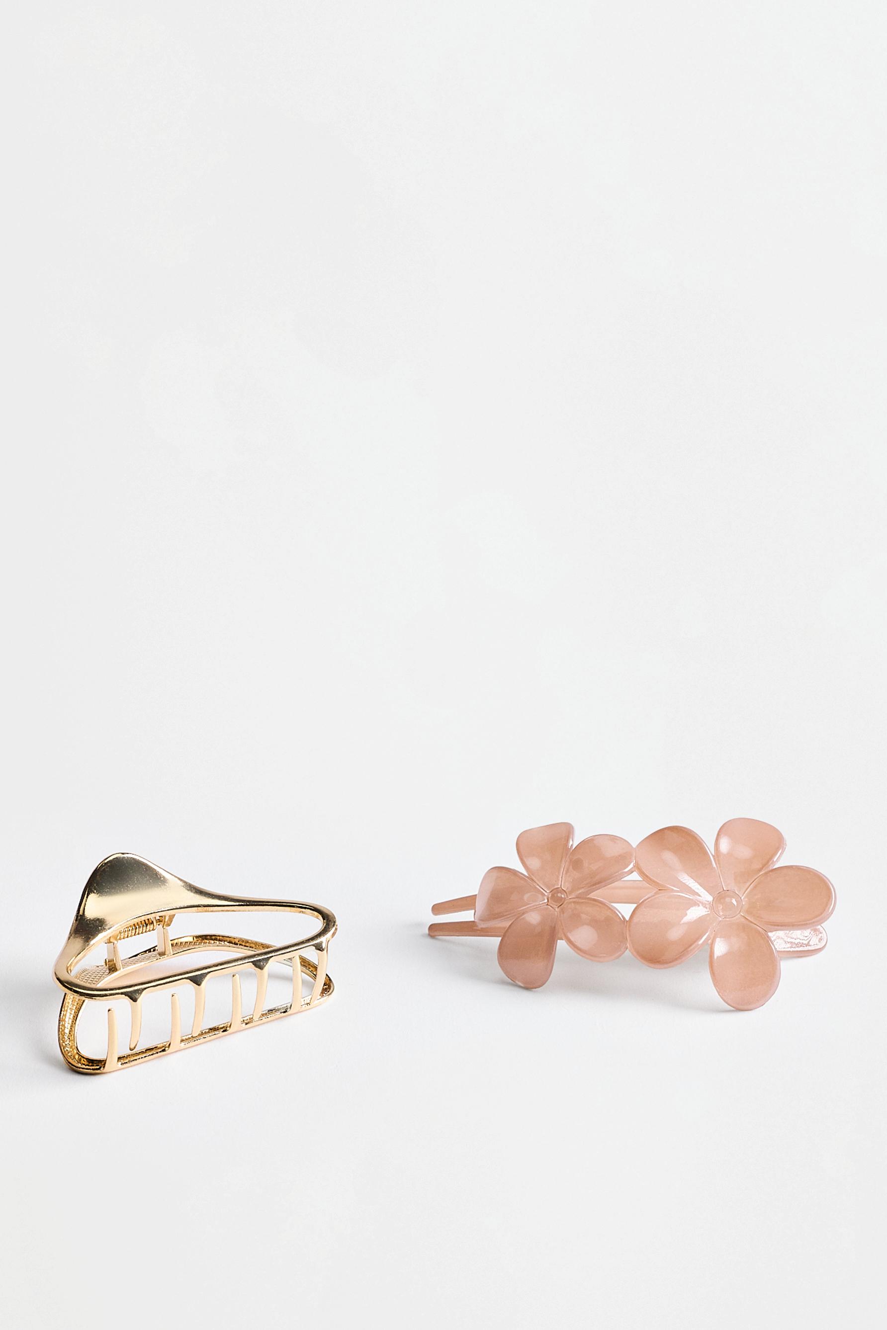 Assorted hair clips (2-pack) — BROWN