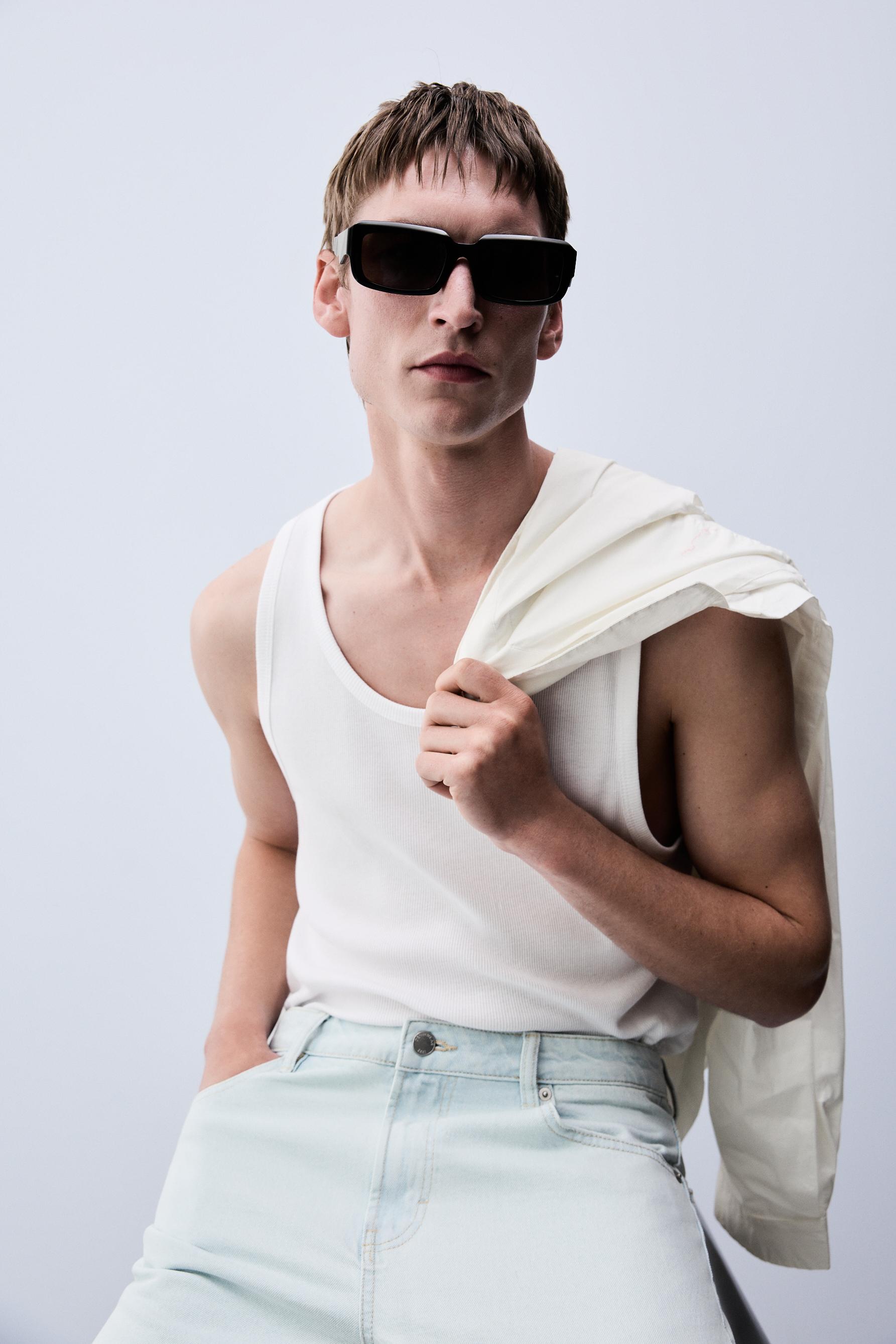Ribbed vest top — OFF WHITE