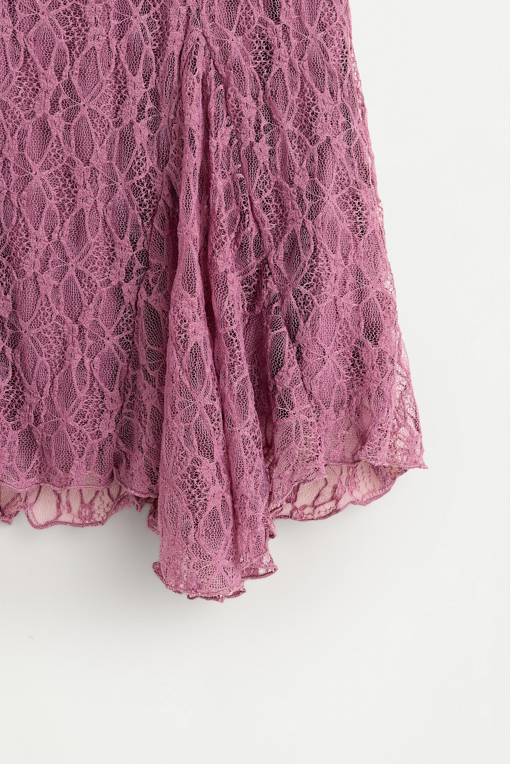 Lace mini skirt — DARK MAUVE