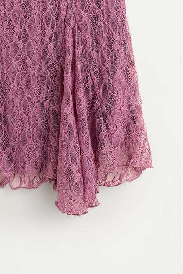 Lace mini skirt — DARK MAUVE 7