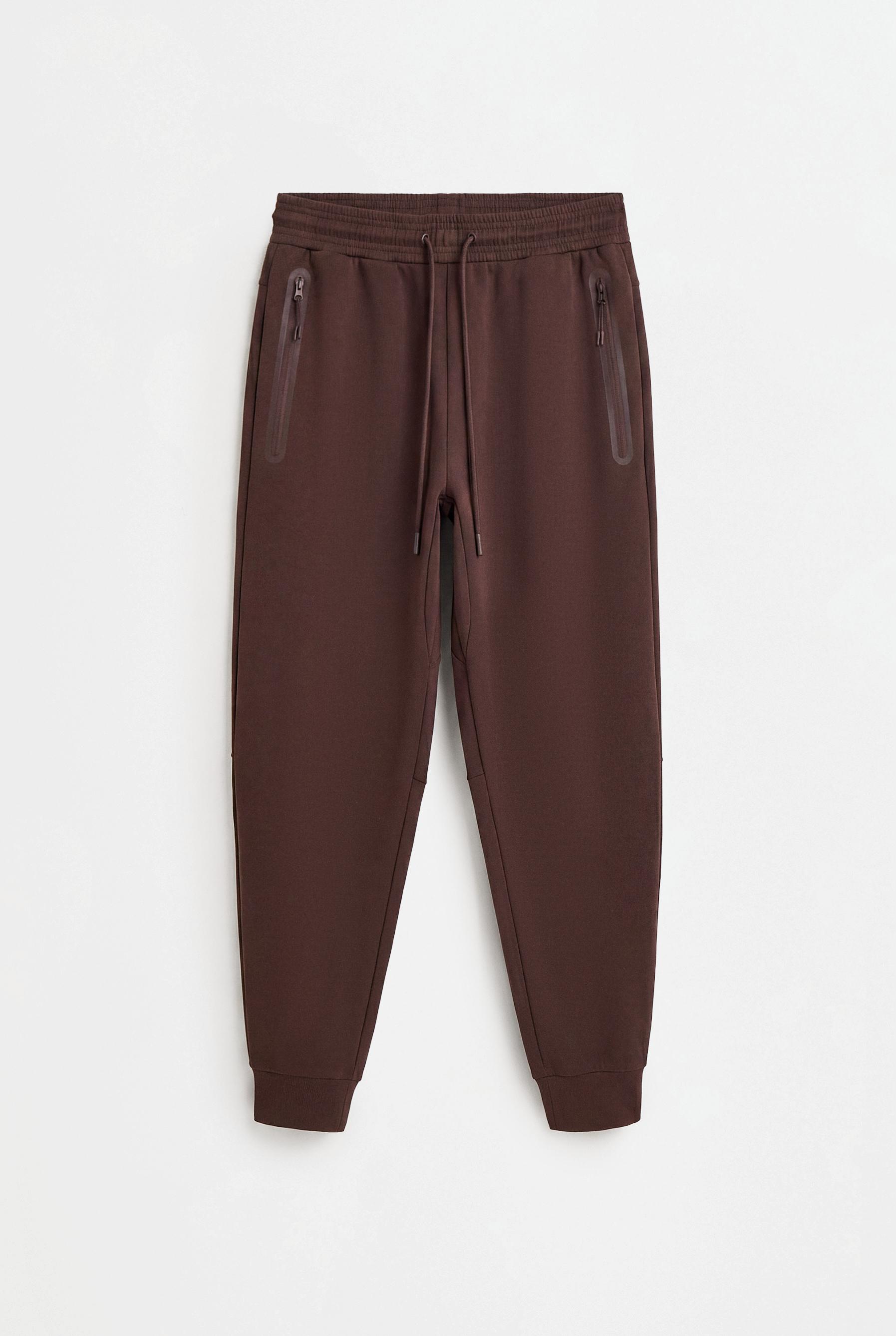Basic interlock joggers — CHOCOLATE