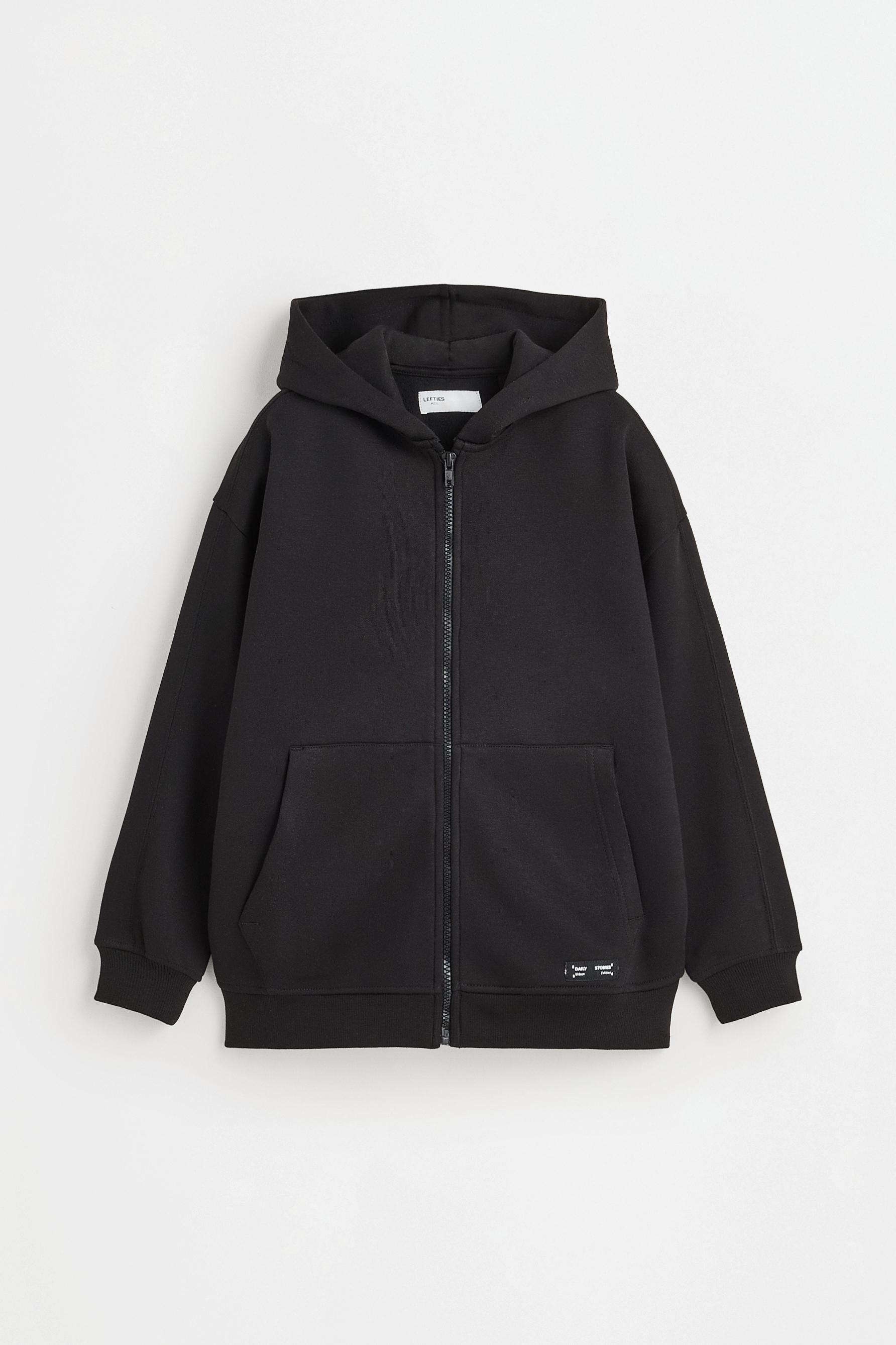 Zip-up sweatshirt — BLACK