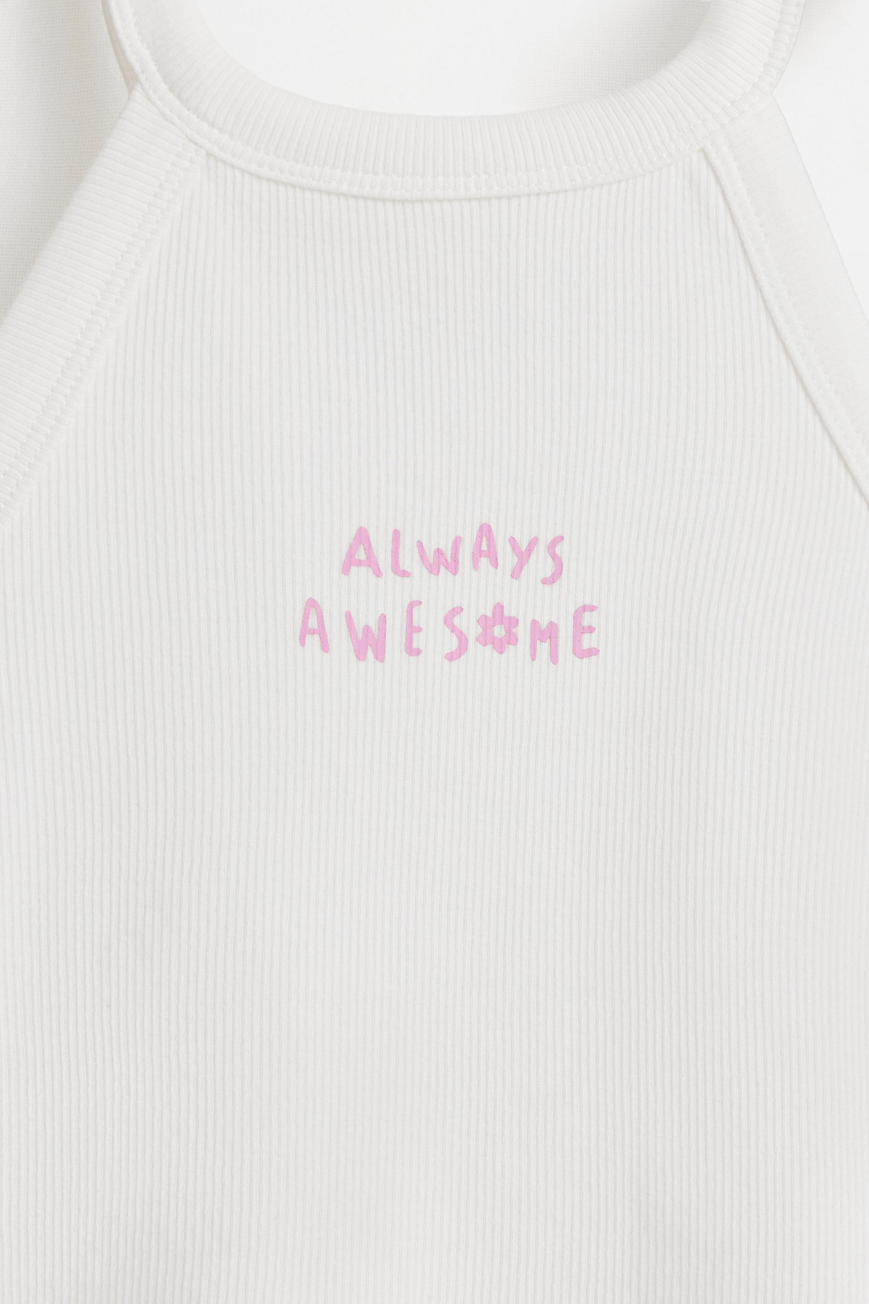 Slogan halter top — OFF WHITE