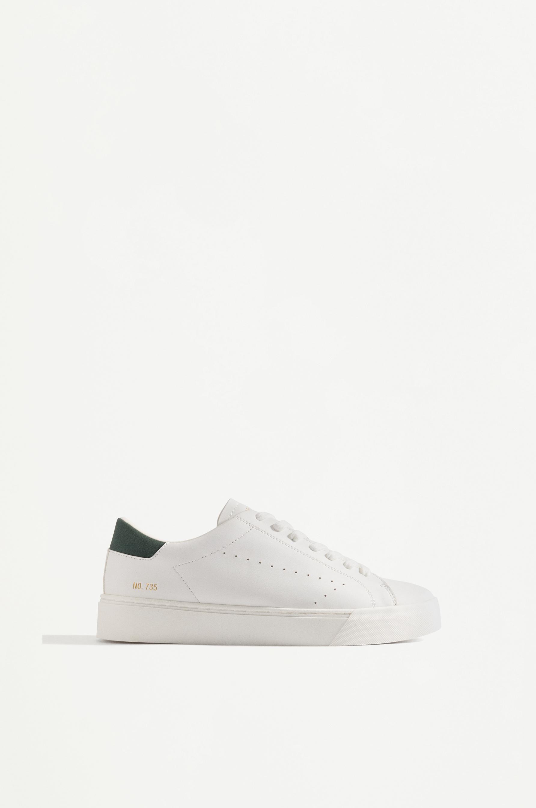 Contrast heel detail slippers — WHITE