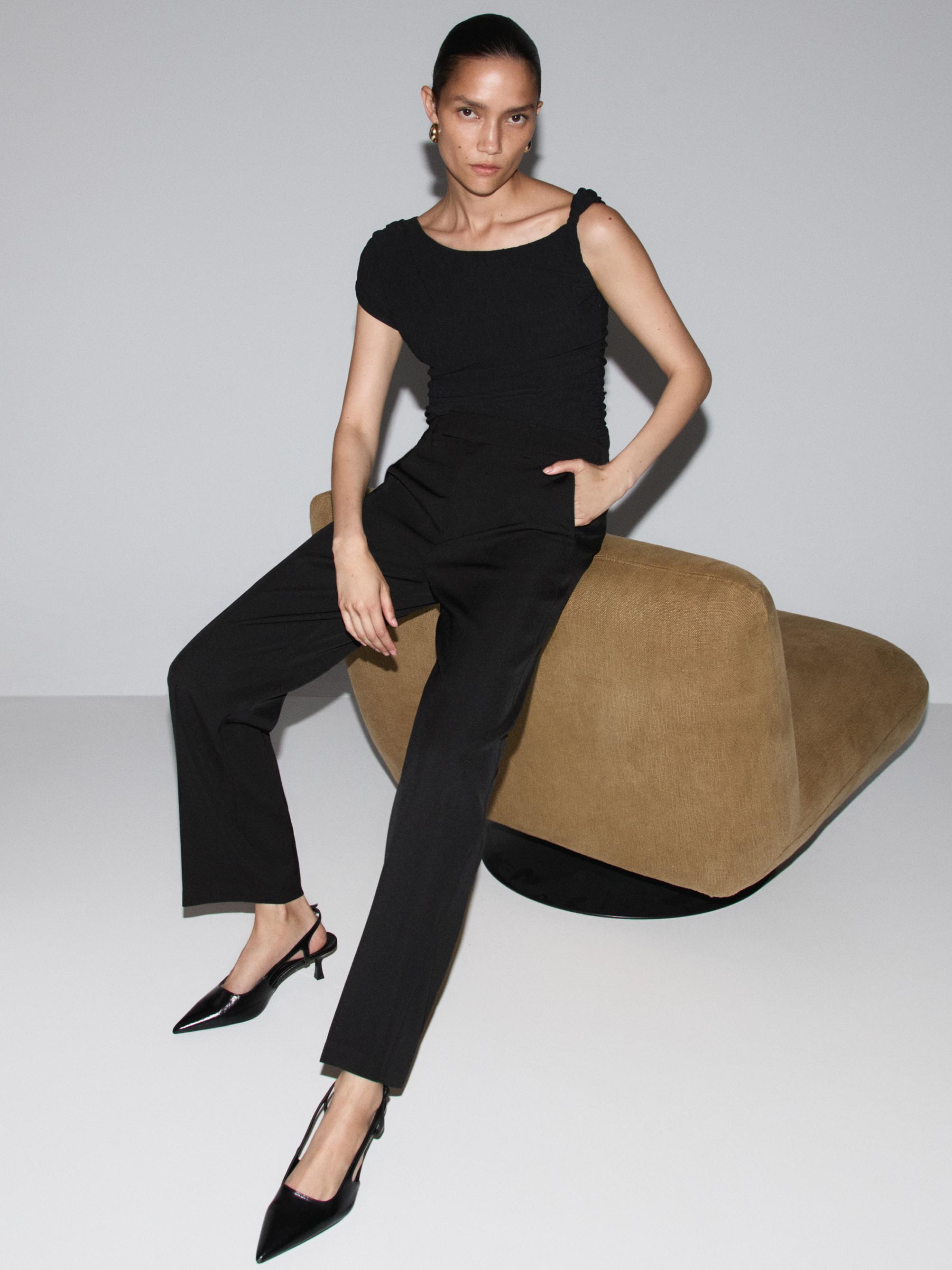 Lefties Bordo Lefties Arkasi açık topuklu ayakkabı