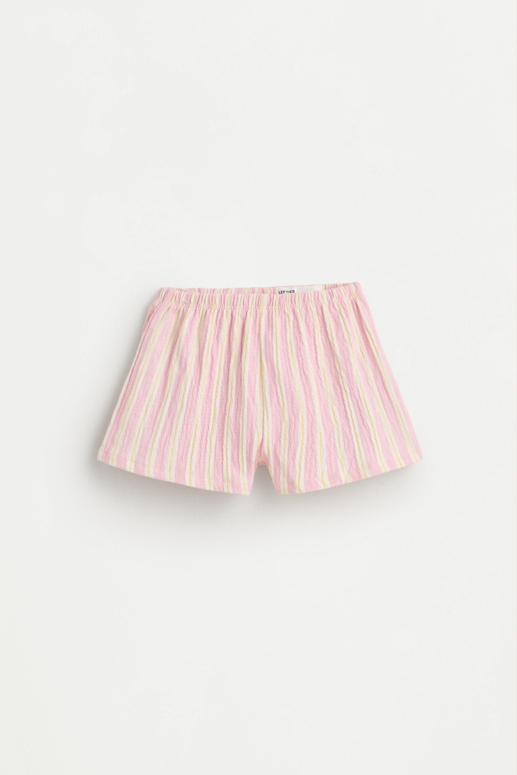 Gingham crepe top and shorts co-ord — PINK