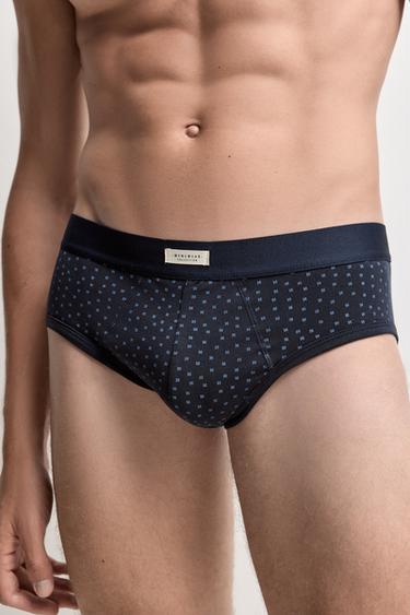 Pack of 5 contrast briefs — GREY/BLUE 3