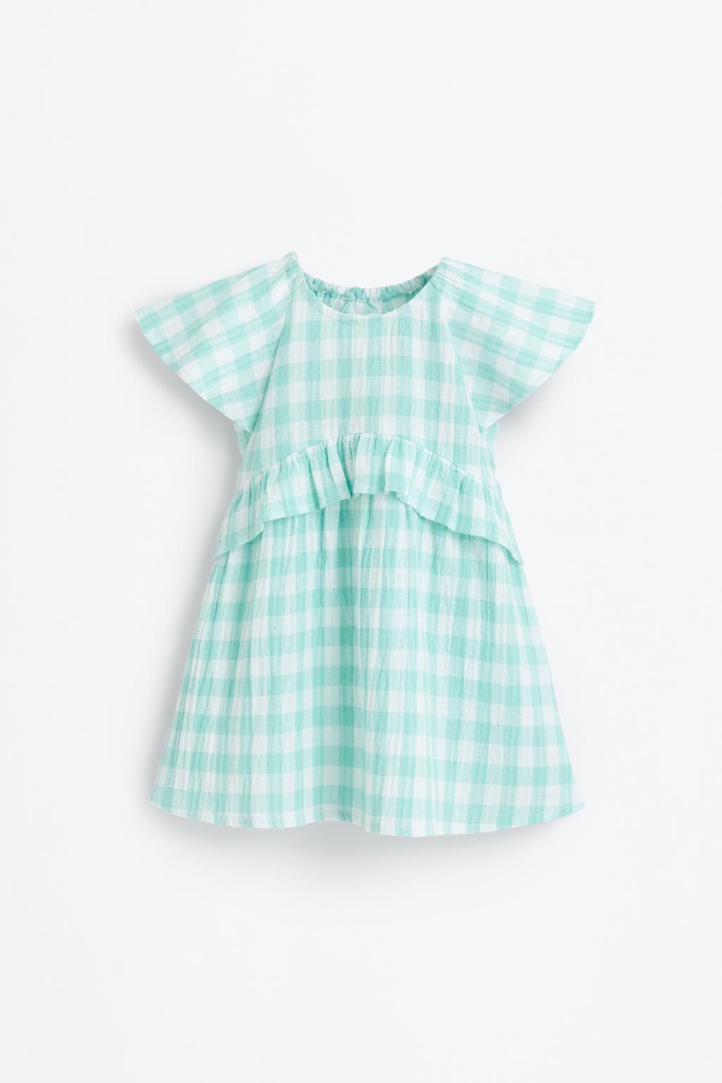 Textured check dress