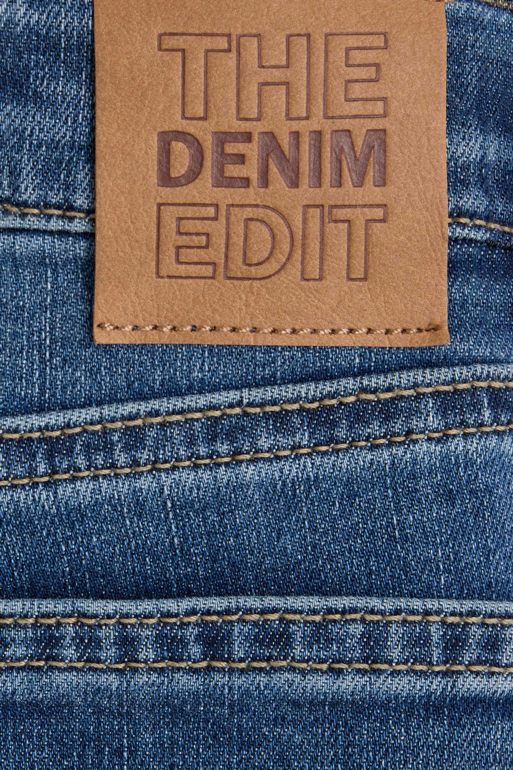 Bell bottom jeans with buttons — MEDIUM BLUE