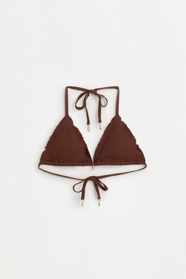 Wave charm bikini top — BROWN 6