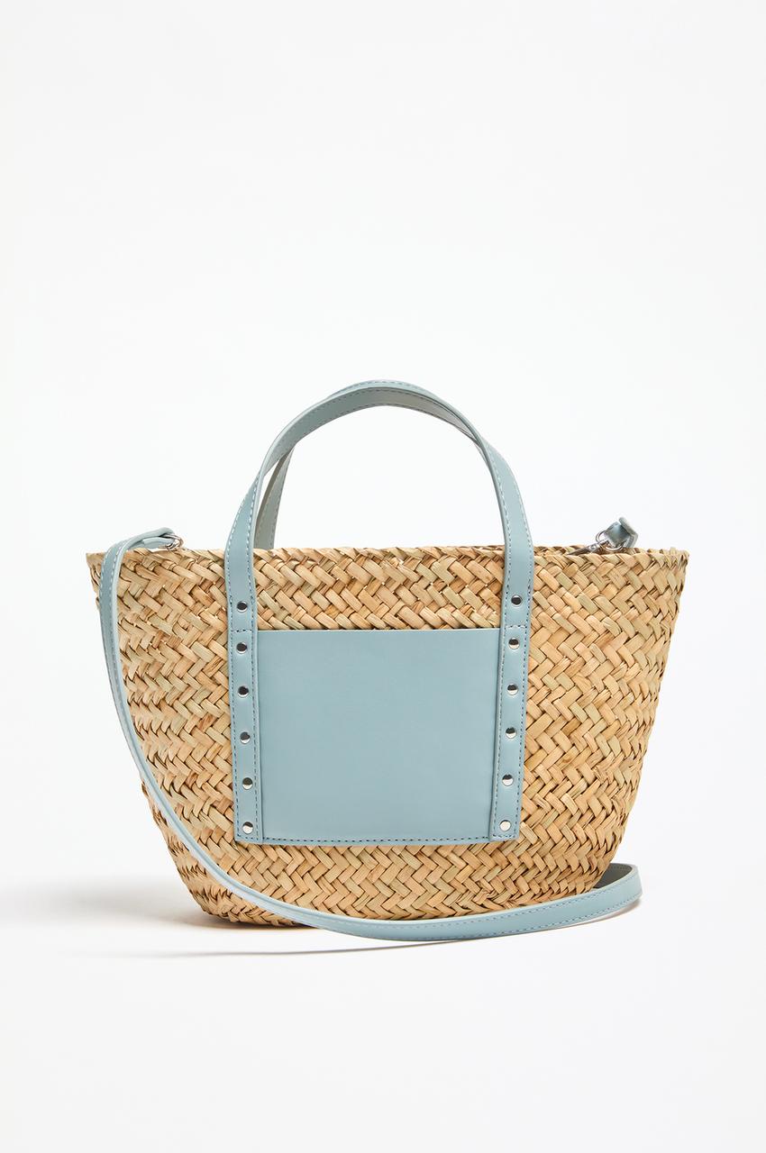 Accesorios Lefties Mujer Bolsos Bolso Capazo Mediano Yute Tachas