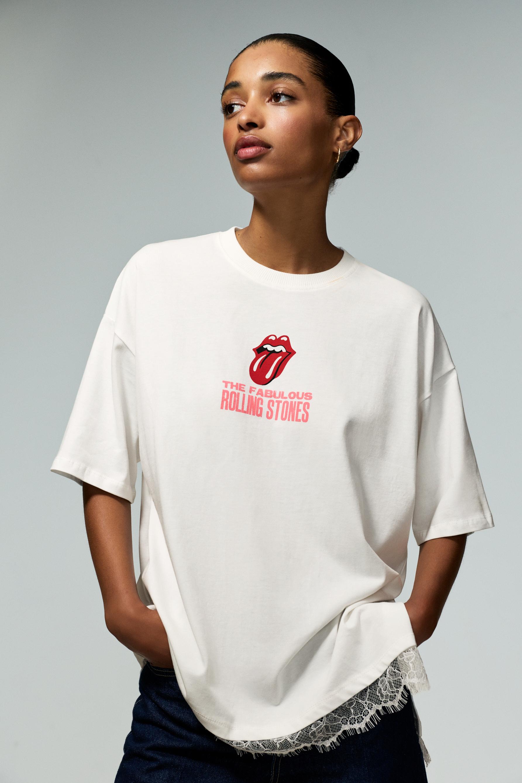 Rolling Stones ©Universal lace T-shirt — OFF WHITE