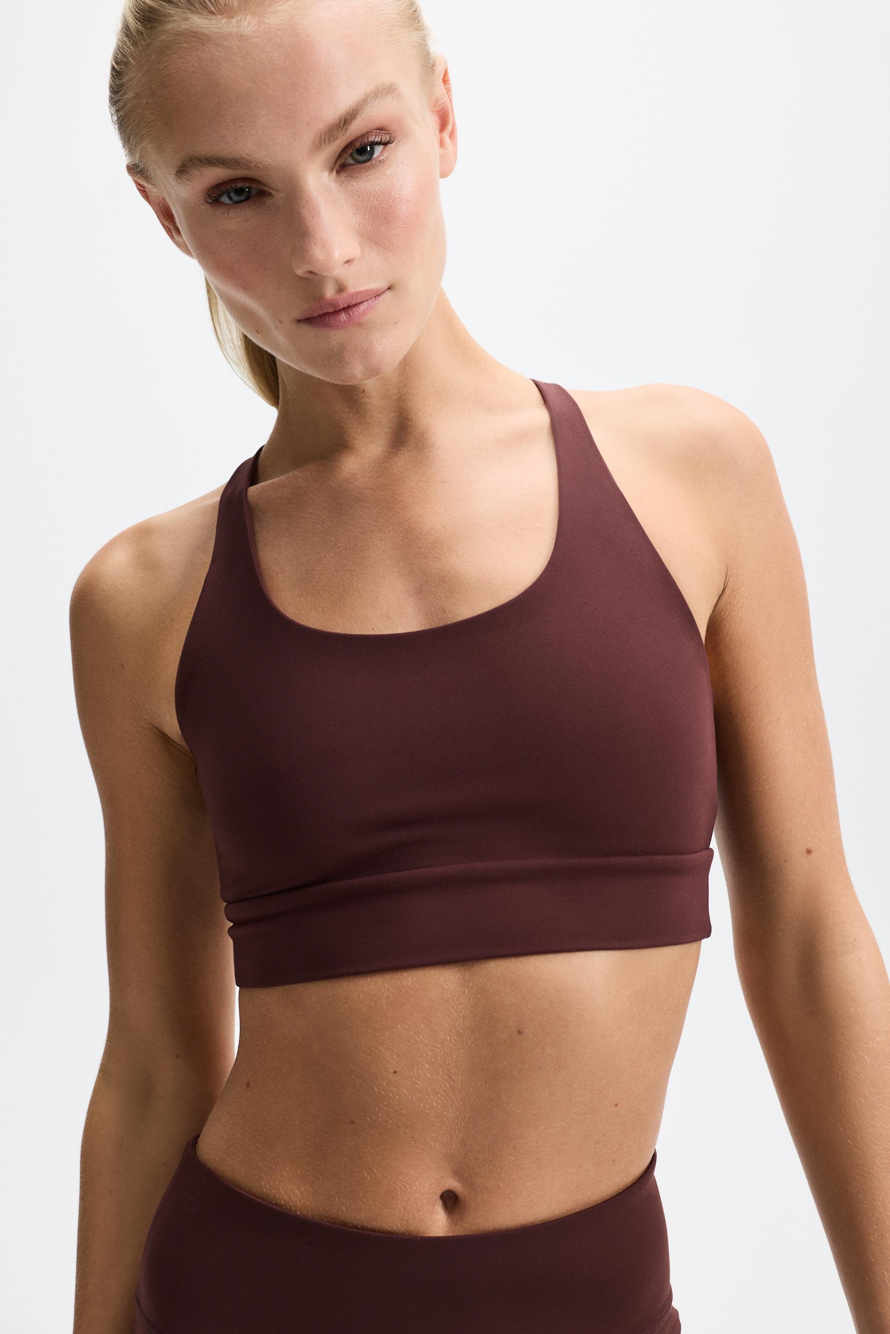 Crossover strap sports top — WINE