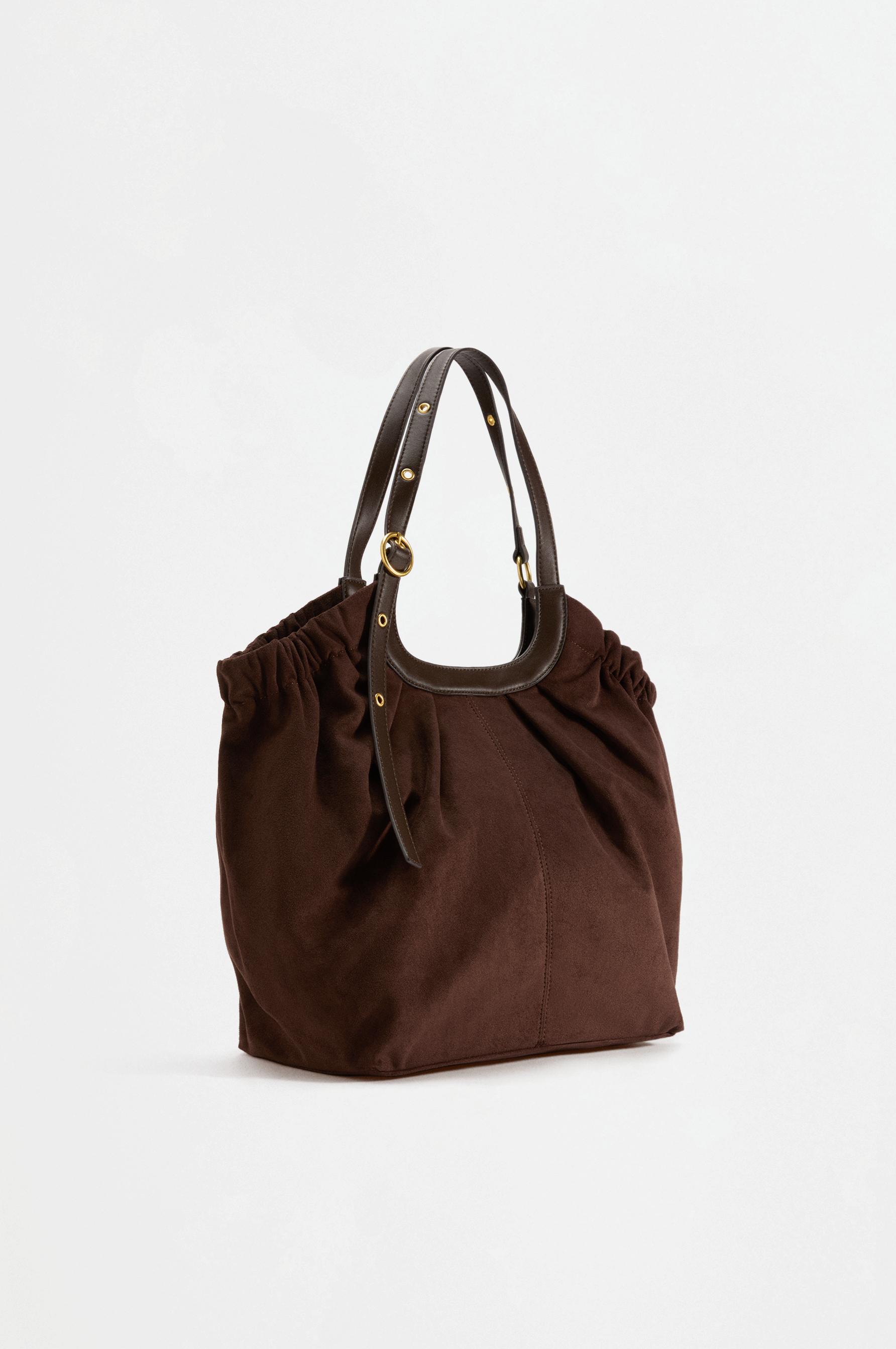 Faux suede shopper bag — BROWN