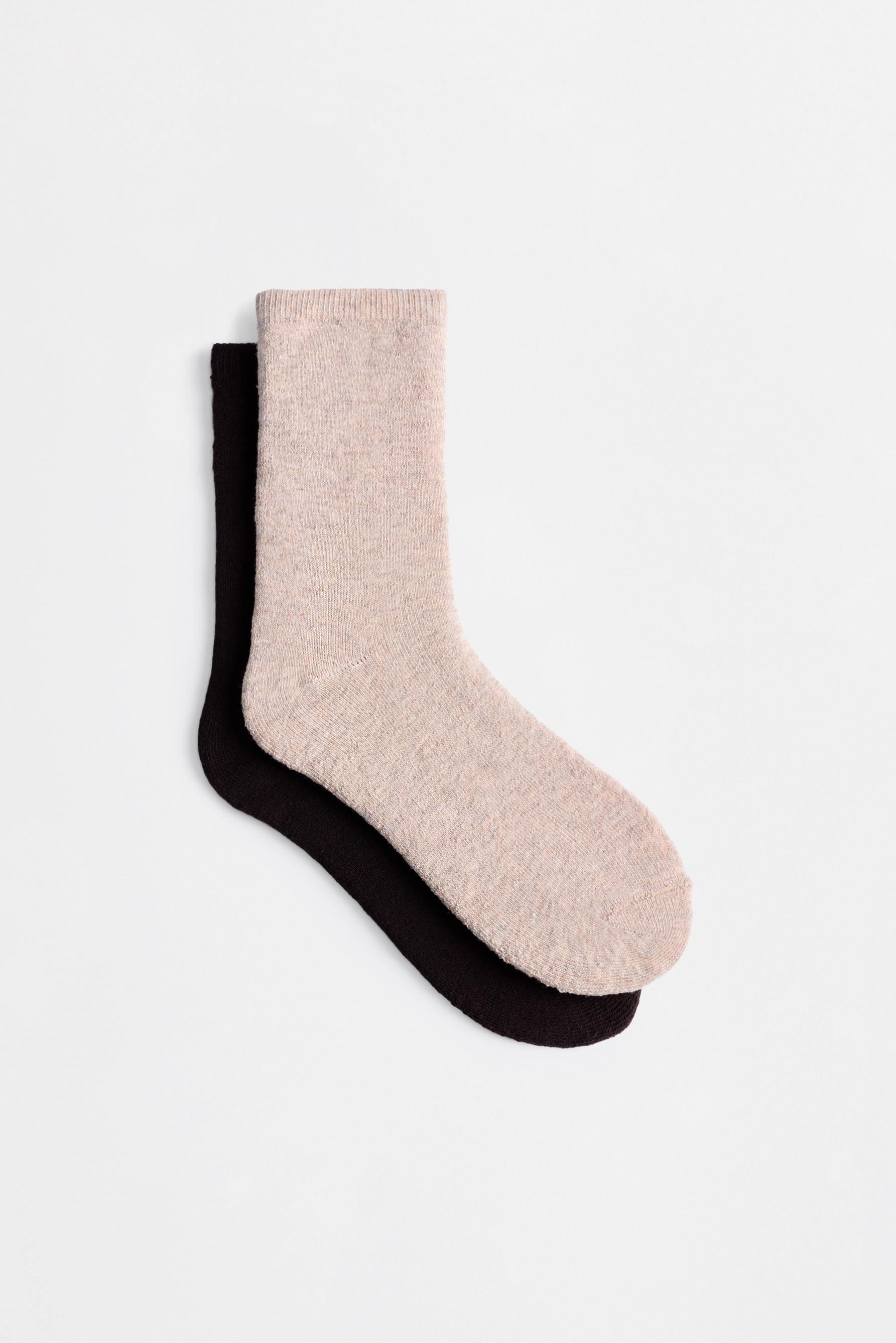 Long socks (2-pack) — CHOCOLATE