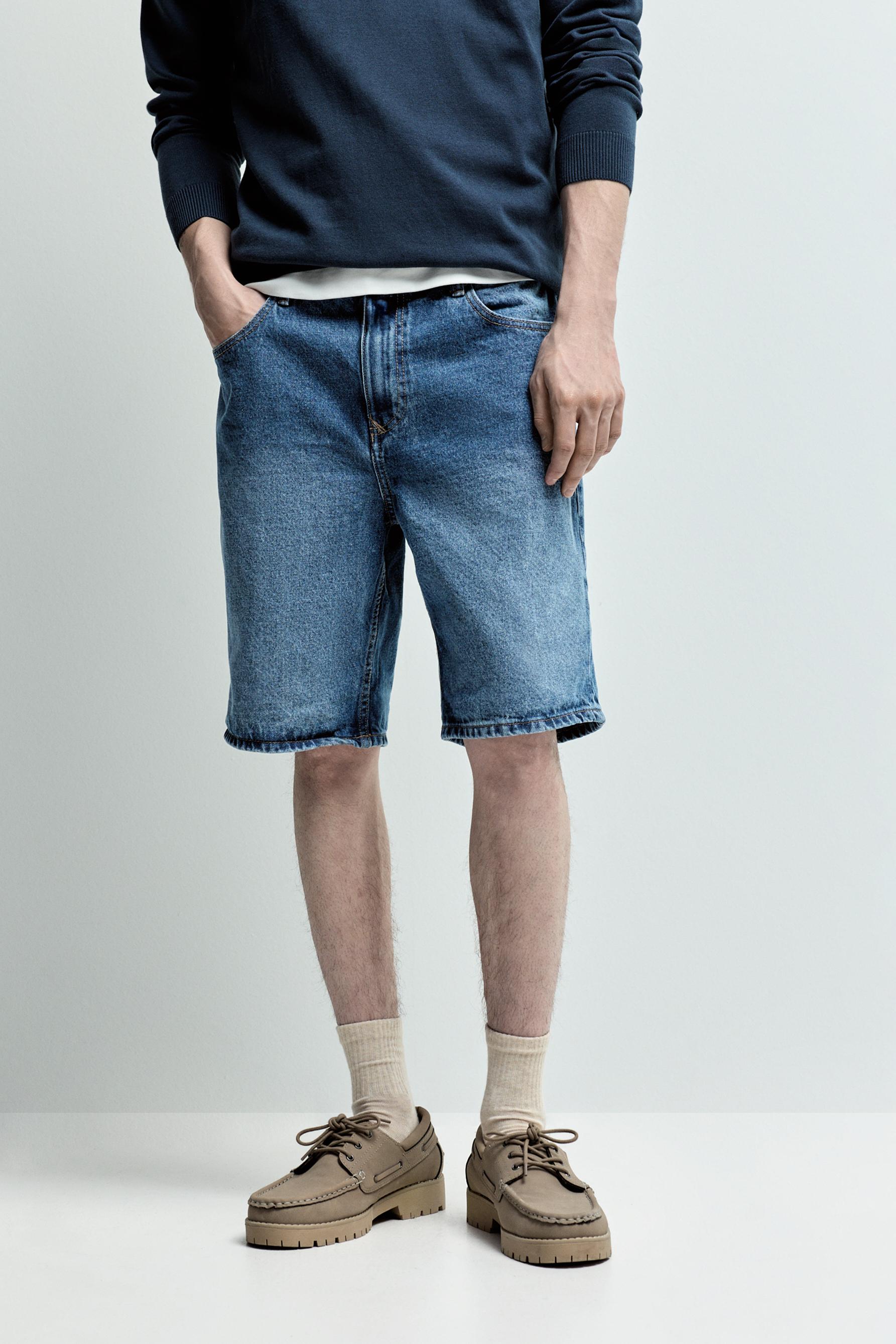 Regular fit denim Bermuda shorts — INDIGO