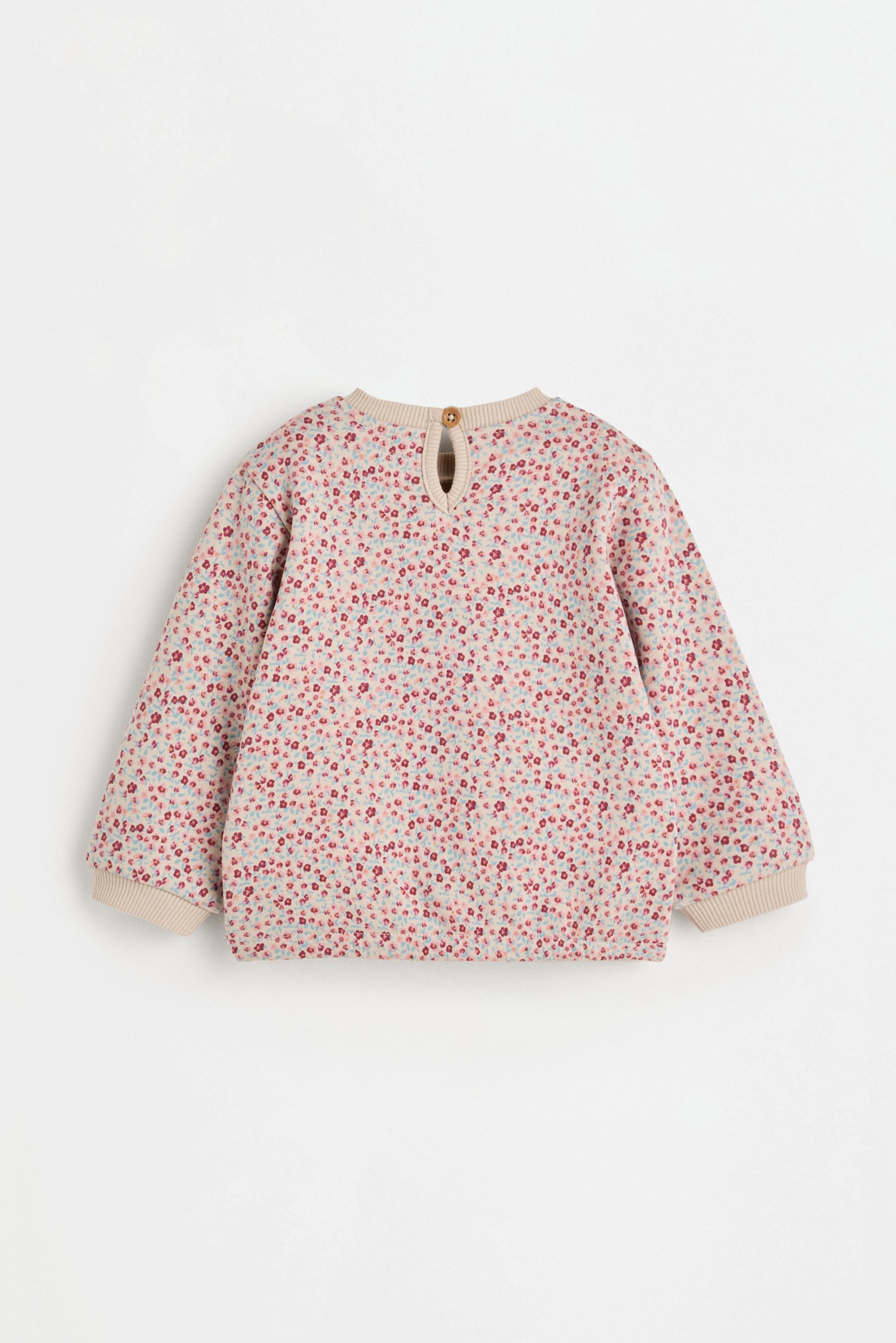 Printed plush sweatshirt and trousers set — ECRU