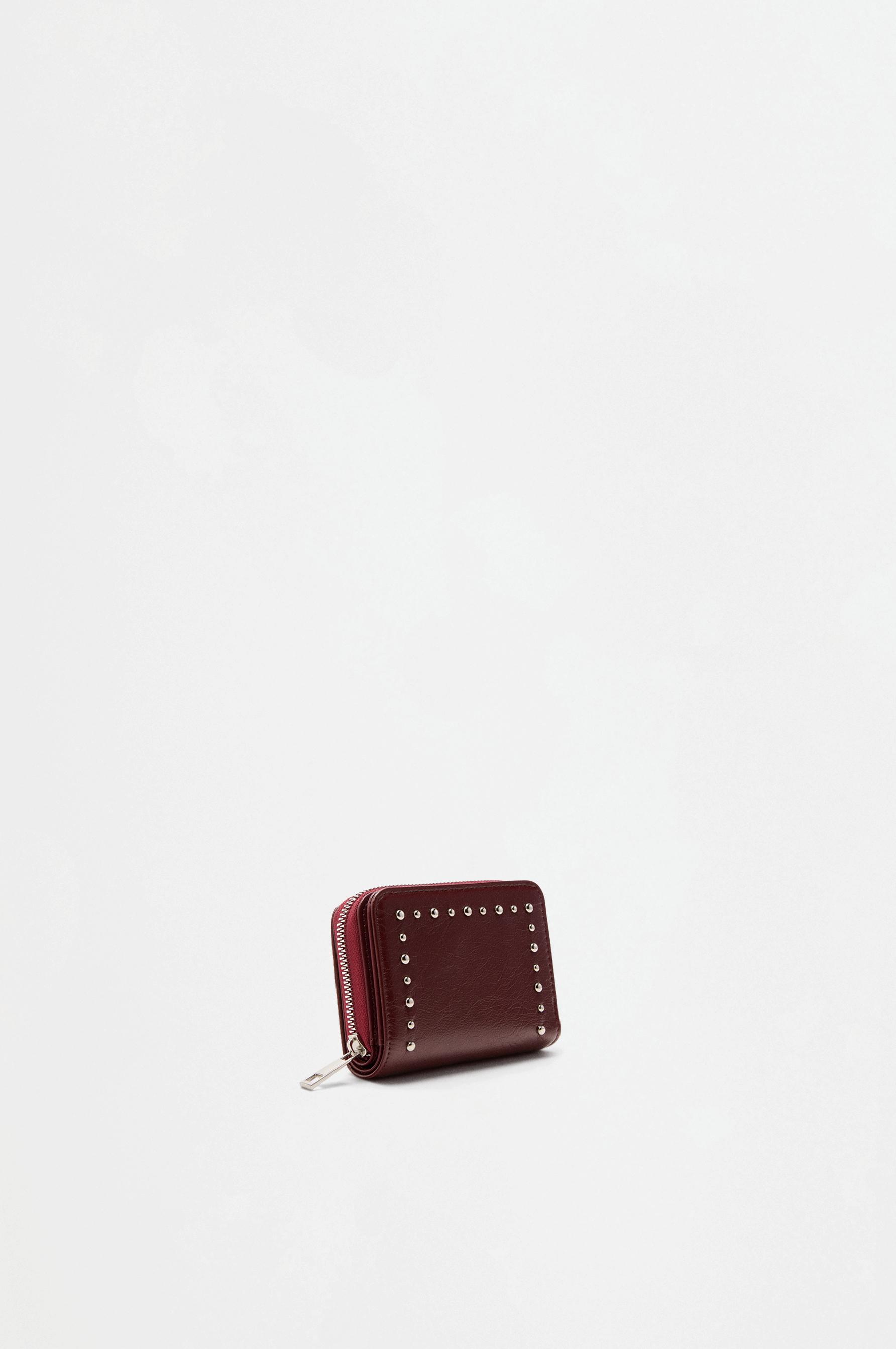 Studded wallet — BURGUNDY