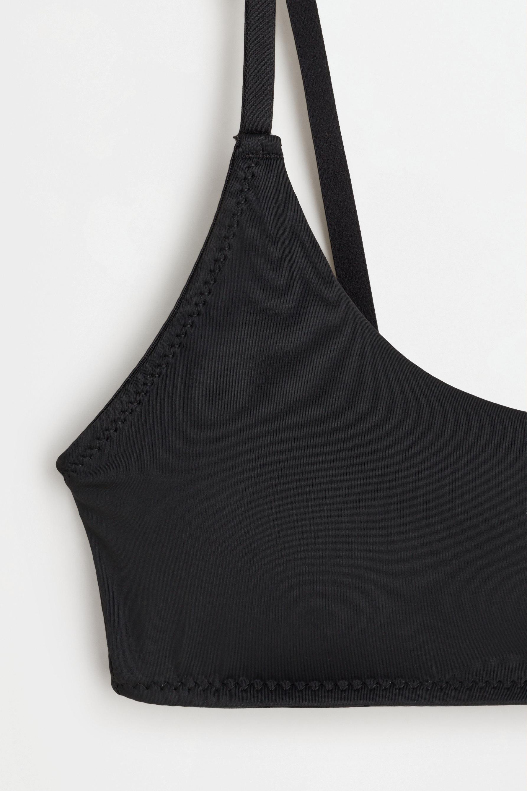 Microfibre crop top — BLACK