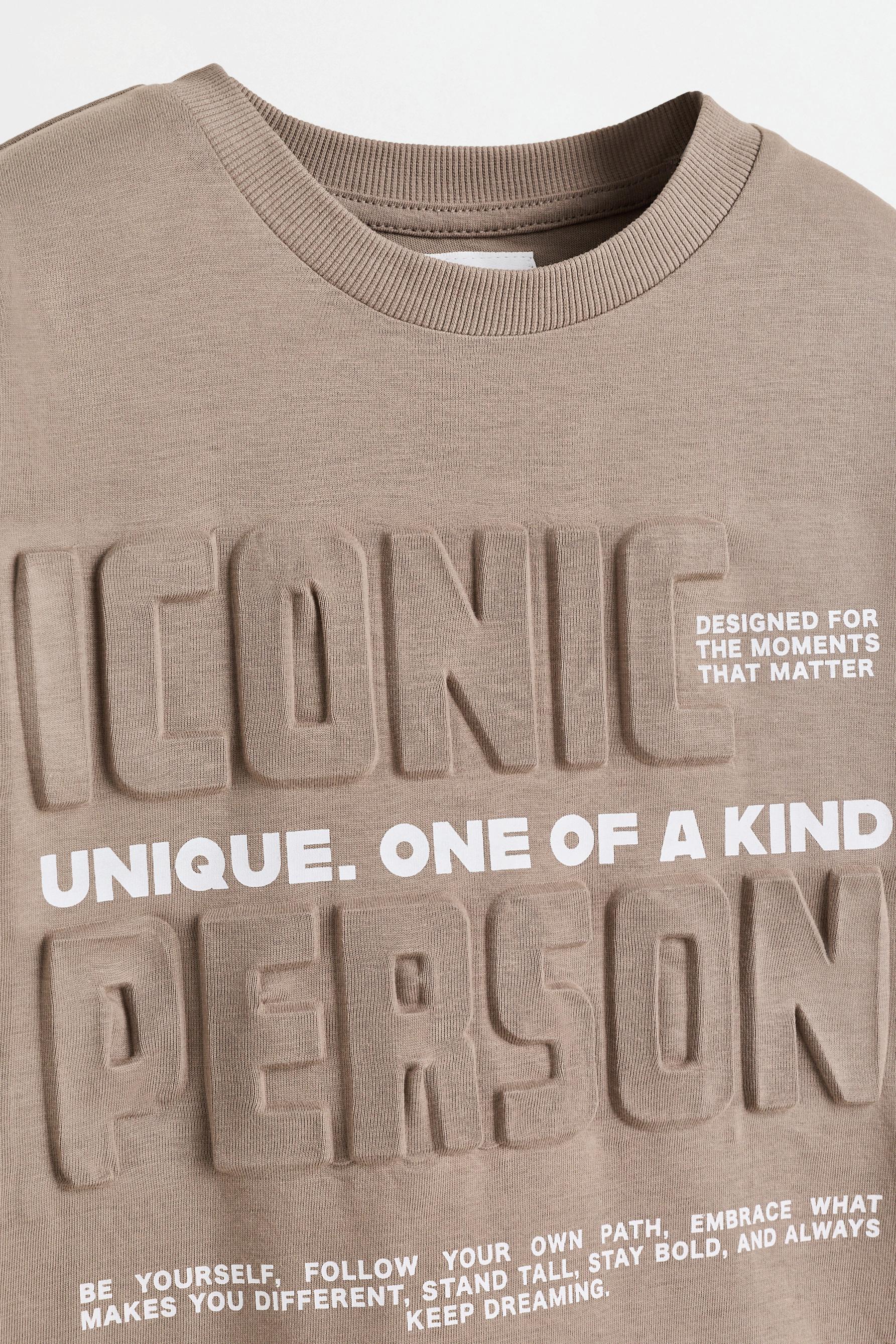 Raised print T-shirt — MINK