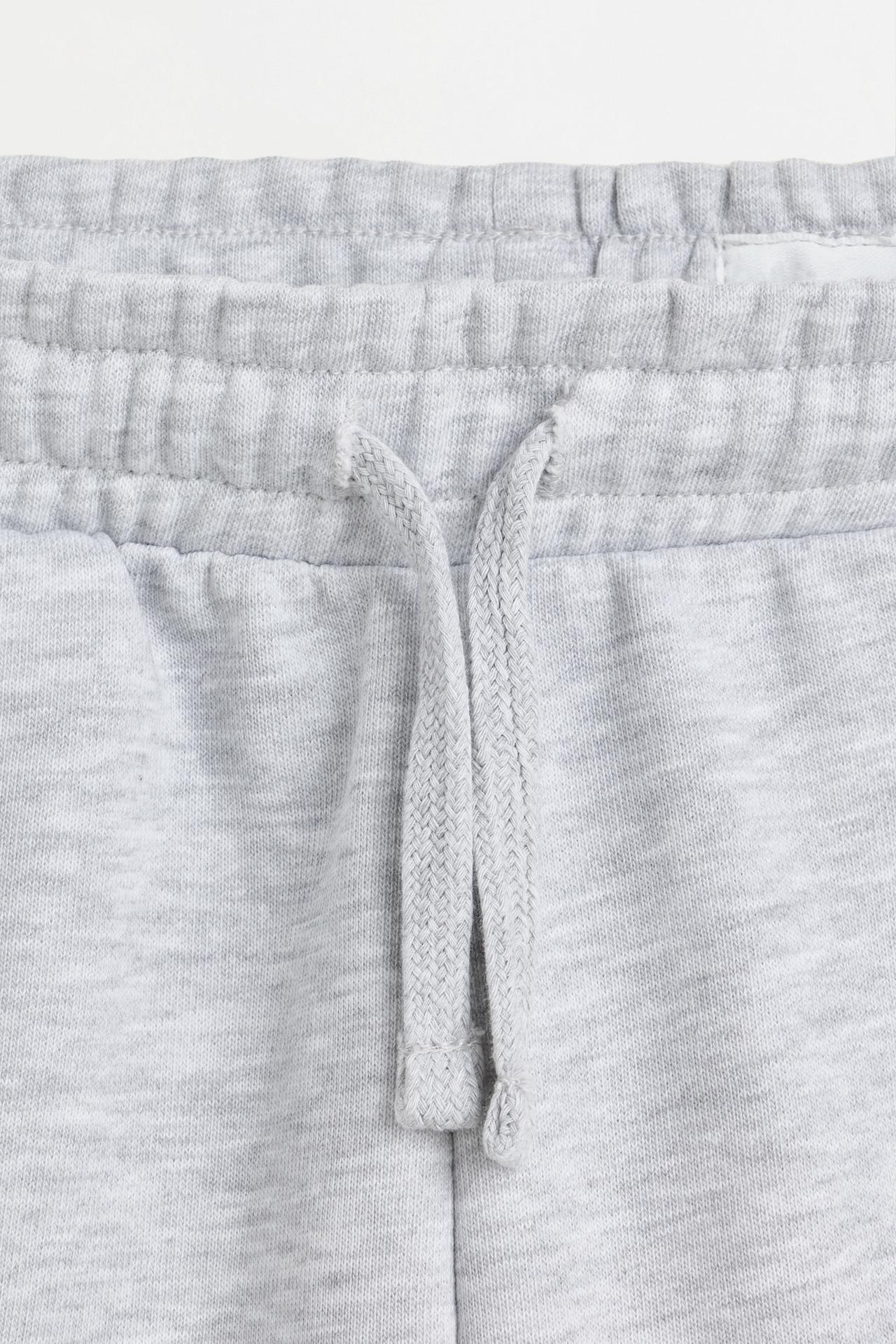 Text print plush Bermuda shorts — GREY MARL