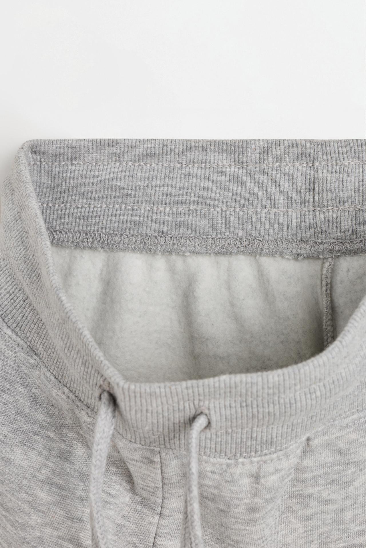 Plush trousers with knee stitching — GREY MARL