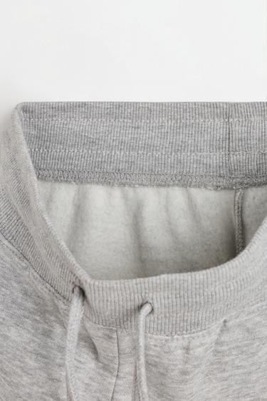 Plush trousers with knee stitching — GREY MARL 3