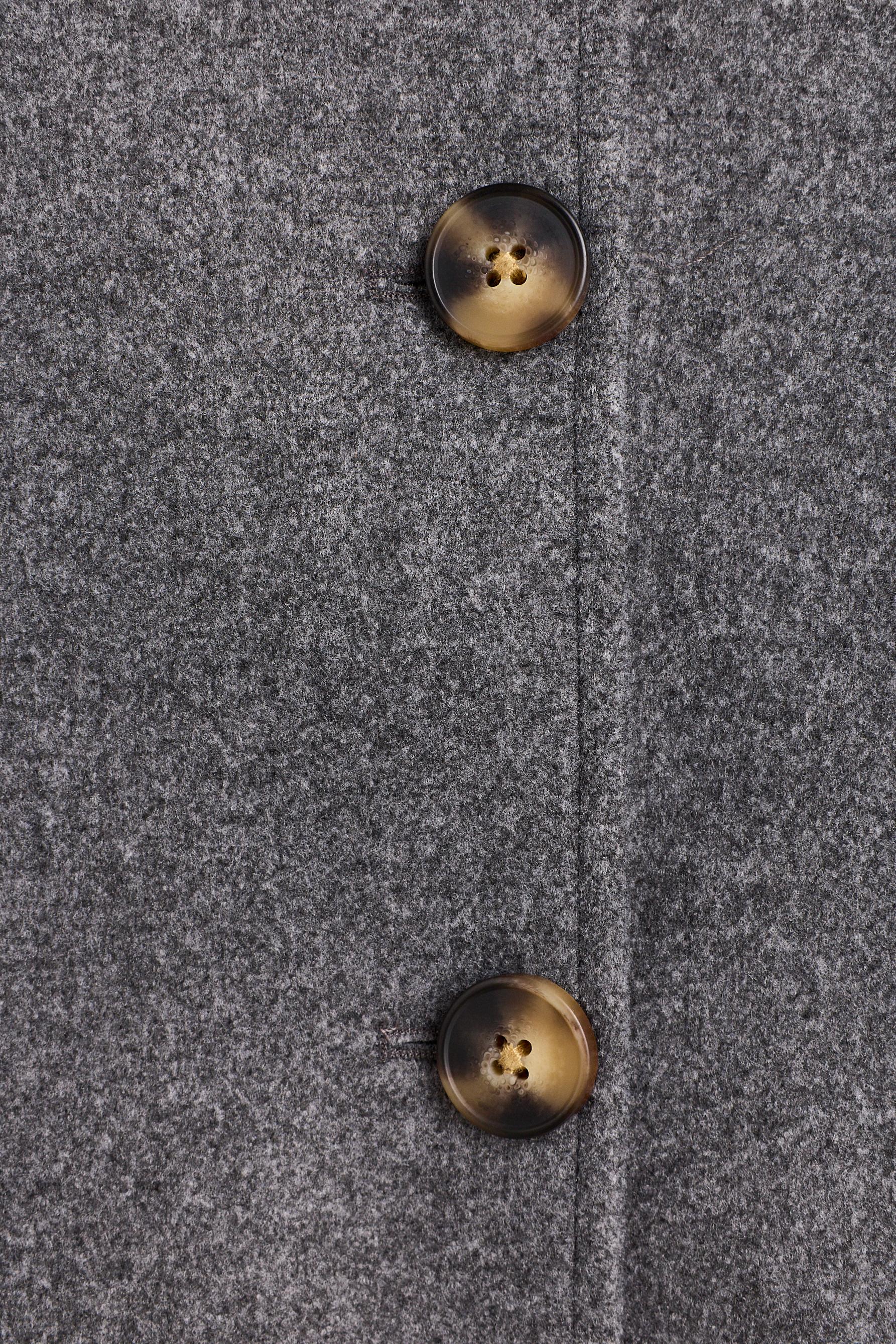 Short funnel neck jacket — GREY MARL