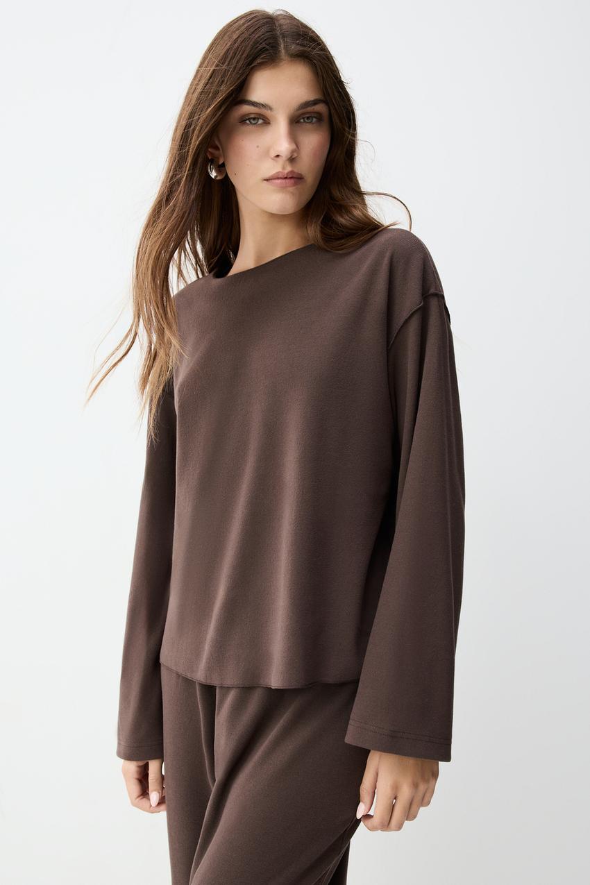 Sudadera oversize punto cortado Skinny Jeans ROPA Hombre