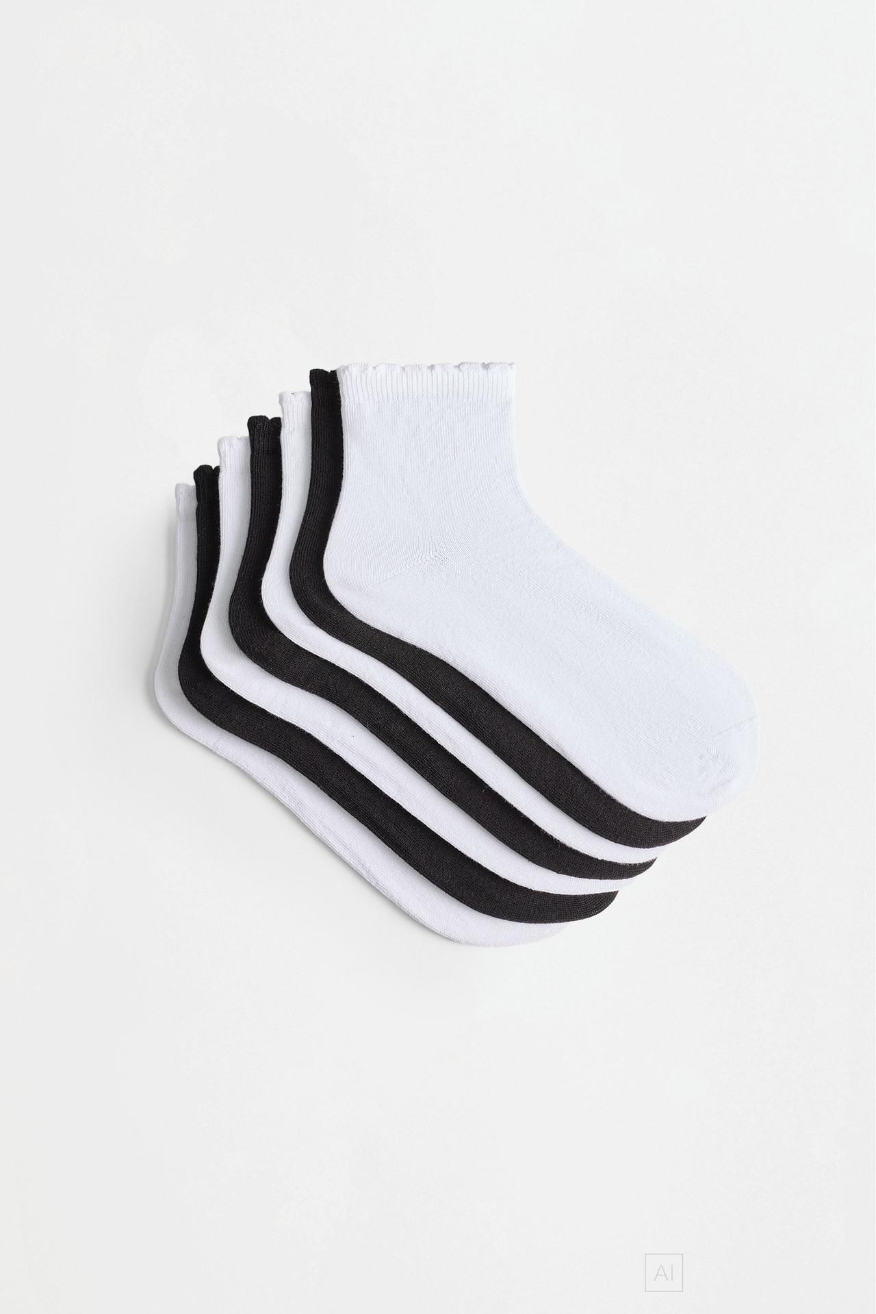 Ankle socks (7-pack) — WHITE/BLACK