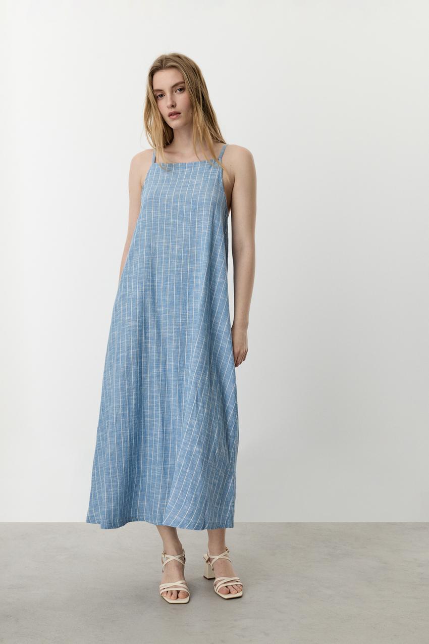 Light denim long dress - Dresses - CLOTHING - Woman | LEFTIES Andorra