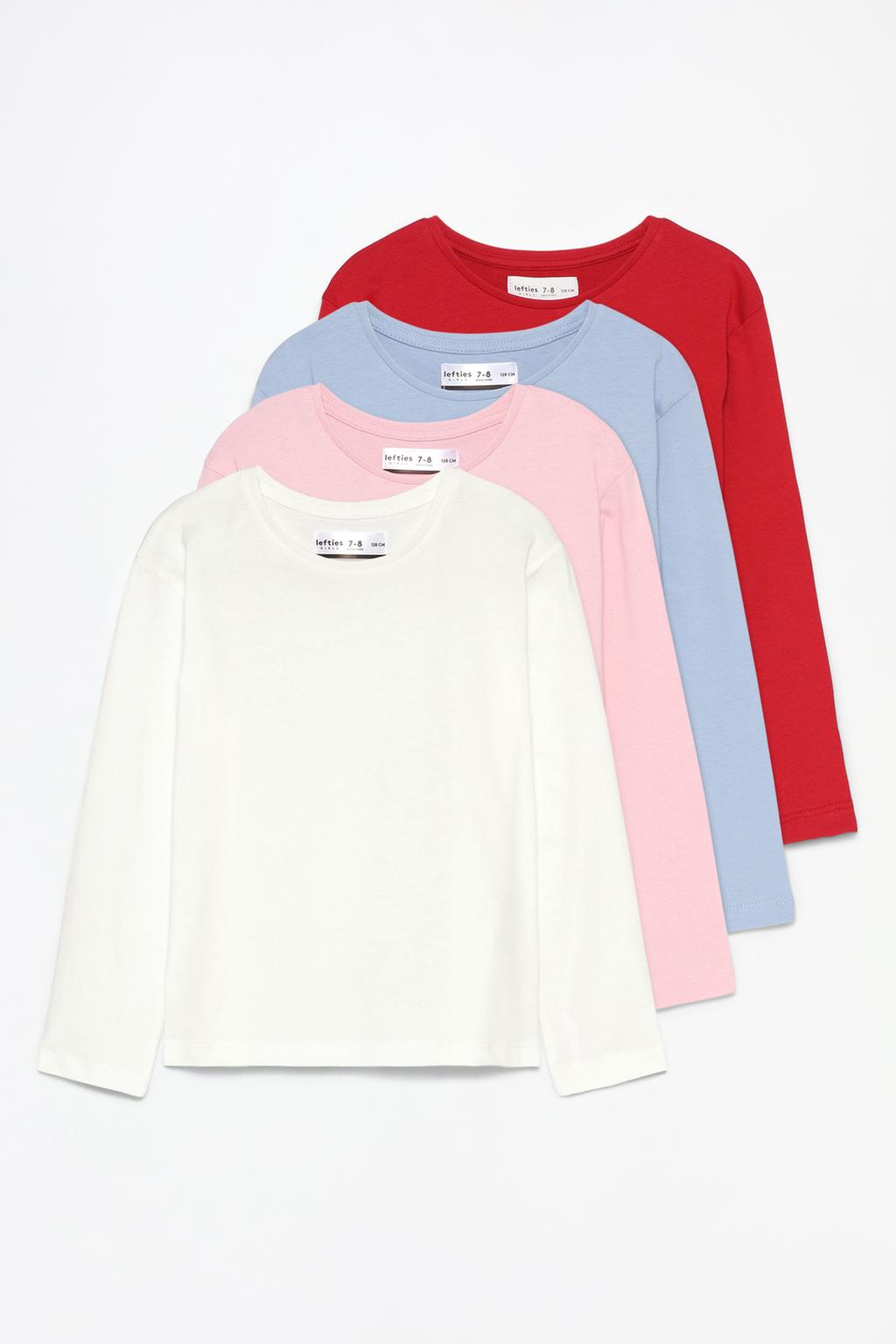 Pack of 4 basic long sleeve T-shirts