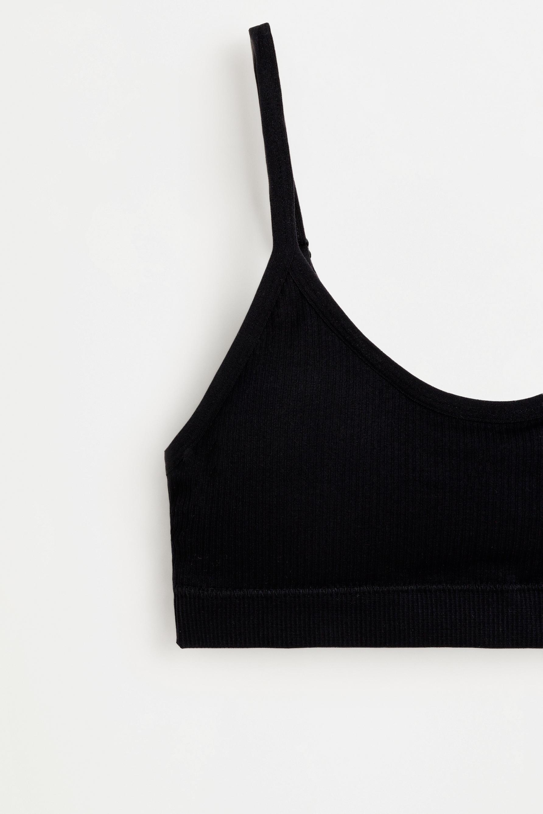 Seamless bra top (2-pack) — BLACK
